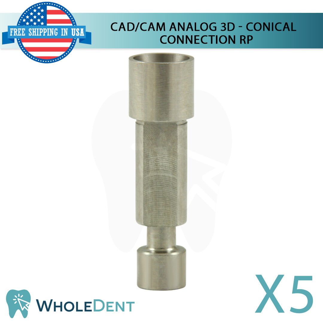 5x Dental 3D Analog Regular Platform RP Conical Connection Hex 2.65mm CAD/CAM