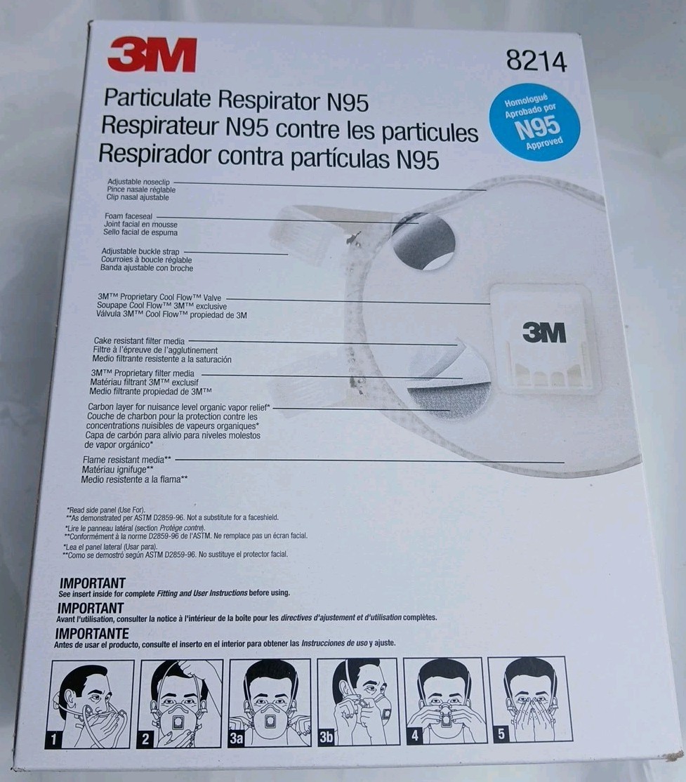 3M N95 Particulate Respirator Masks Welding Curting Ozone Organic Vapors Work