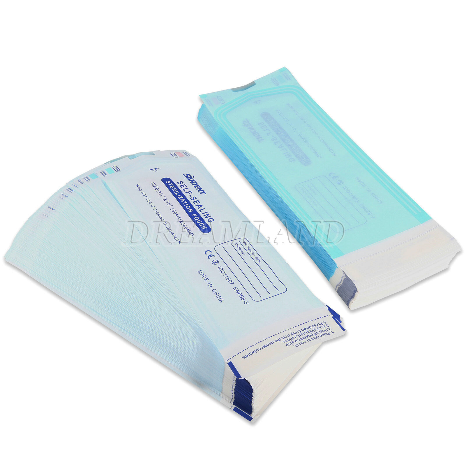 3.5″ x 10″ Dental Medical Self Seal Pouch Sterilization Bag Pouches (200 Bags)