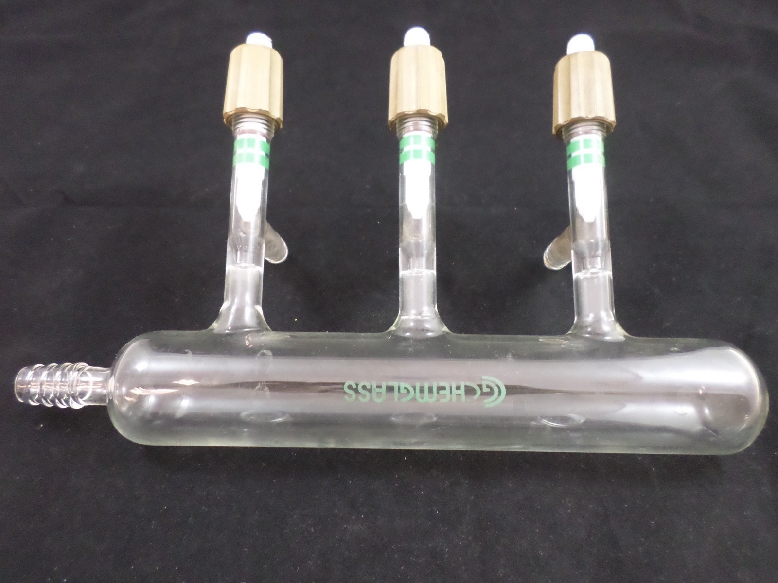 Chemglass Glass 240mm 3-port Single Bank Vacuum Manifold AIRFREE CG-4434-01
