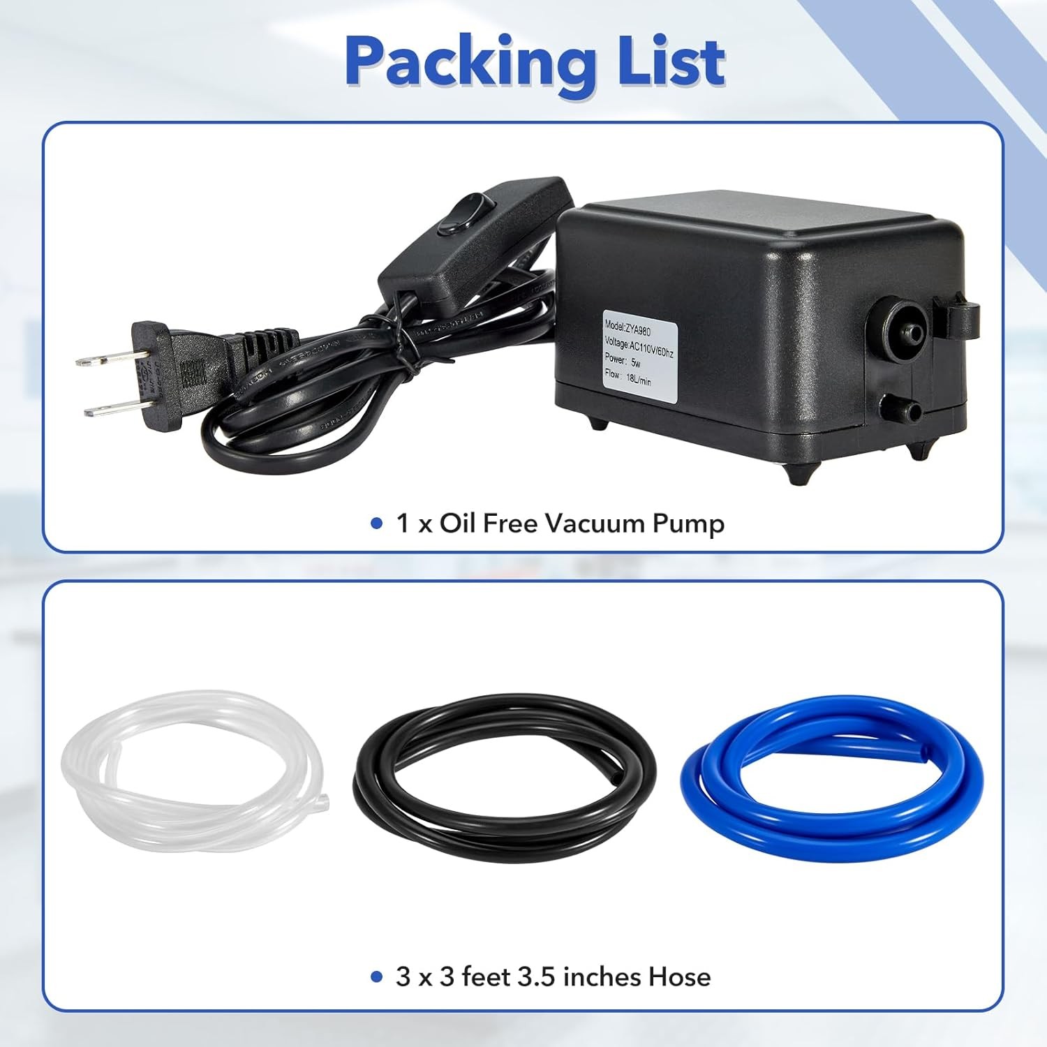 Lab Vacuum Pump+1000ML Lab Filtering Funnels Vacuum Filtration Kit+250ml Funnel