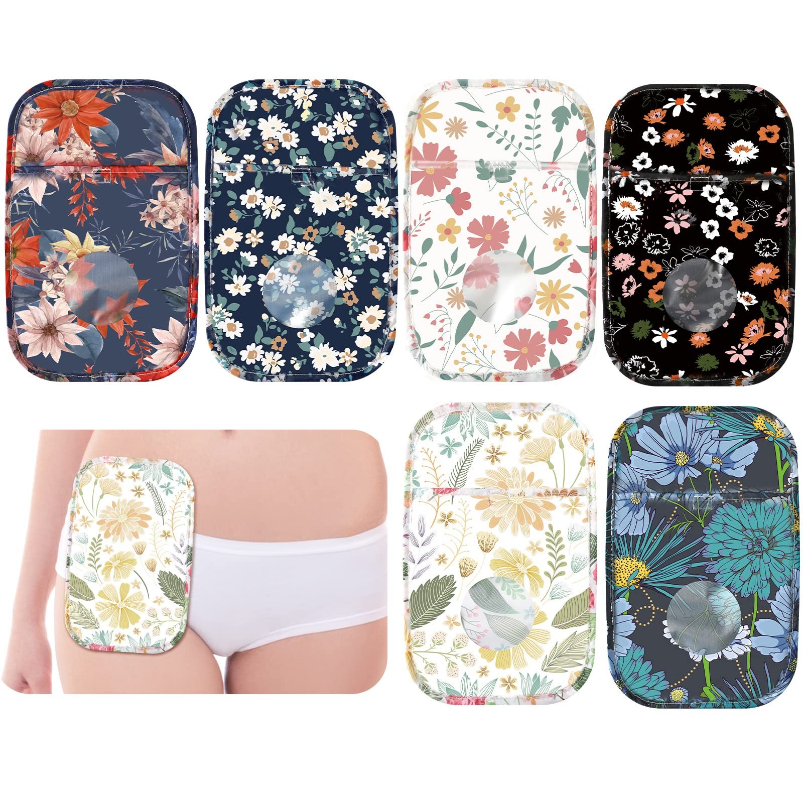 Sosation 6 Pieces Ostomy Bag Covers Waterproof approx. 25 x 15 cm, Multicolor
