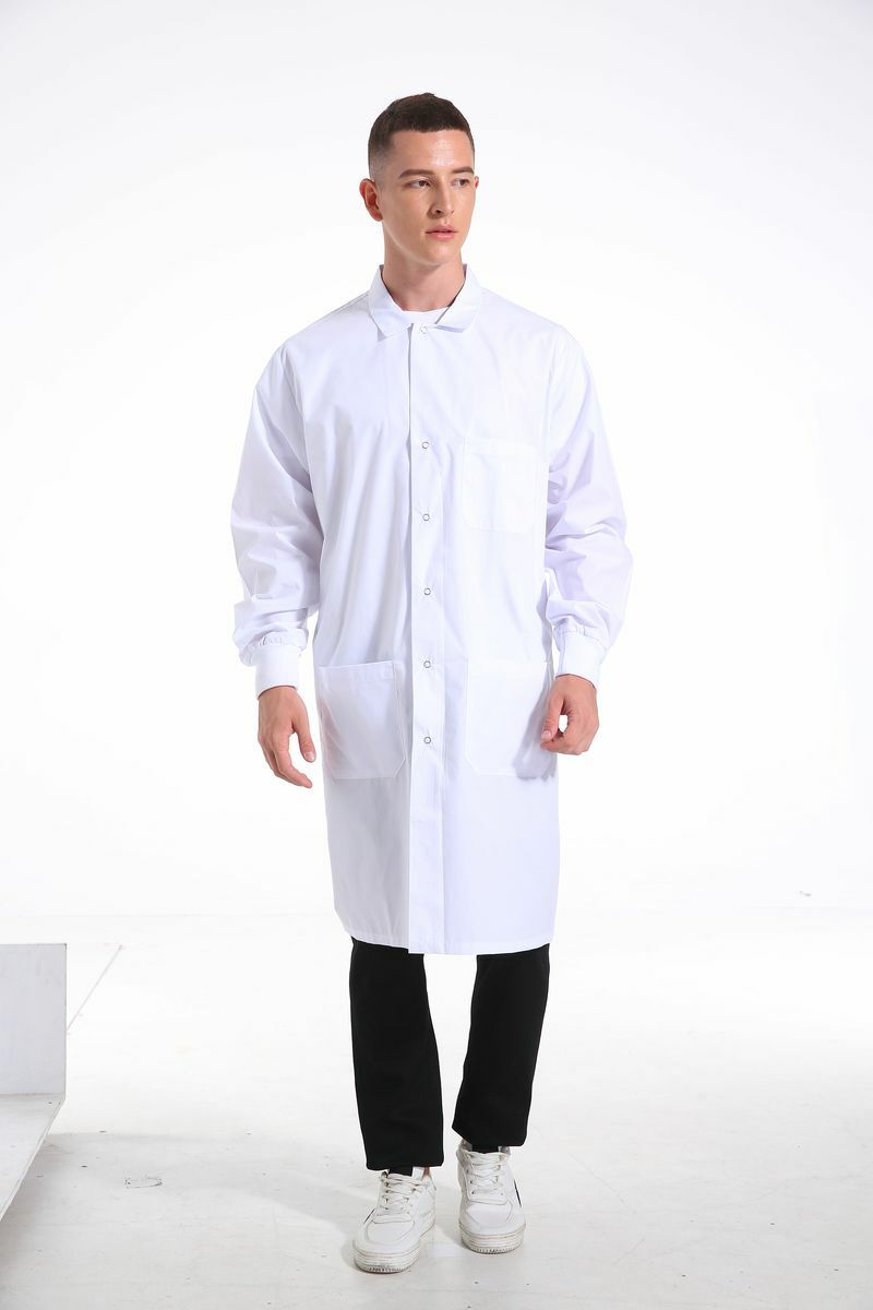 Laboratory Coat – Unisex Snap-On Lab Coats with Knit Cuffs (Set of 2)