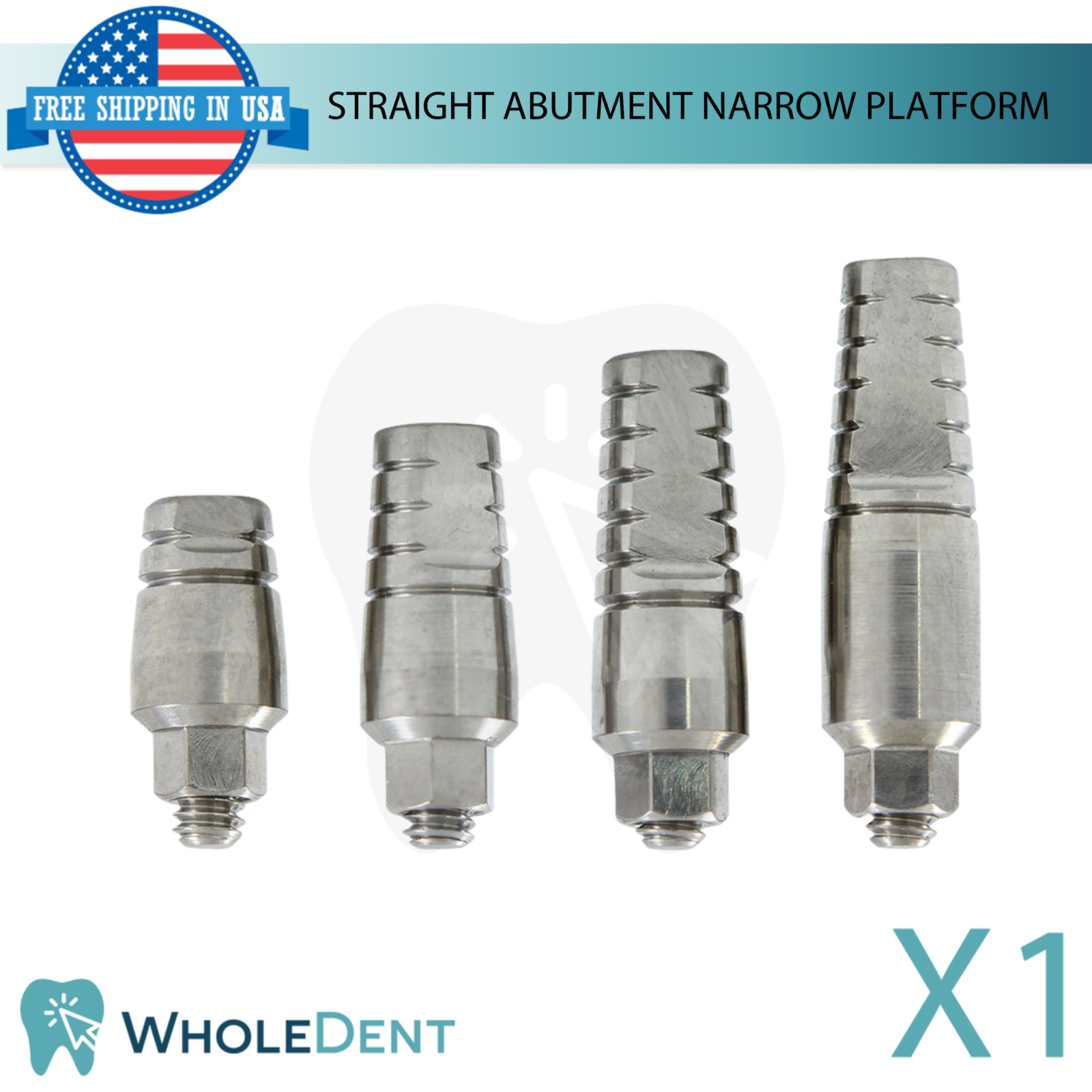 Straight Prosthetic Narrow Platform Ø3.8mm Int Hex System 2.42mm Restoration