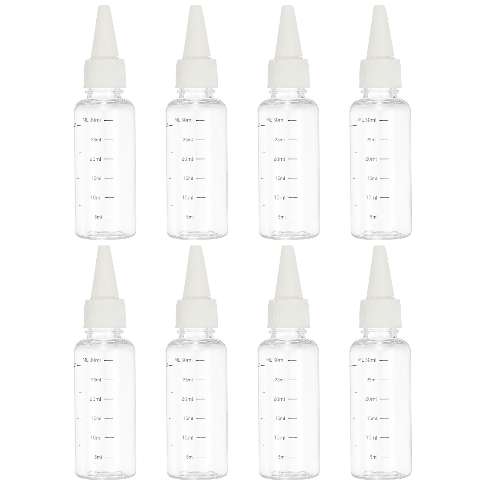 30ml/1OZ Plastic Squeeze Bottles with Cap, 8 Pcs Dispensing Bottle, Transparent