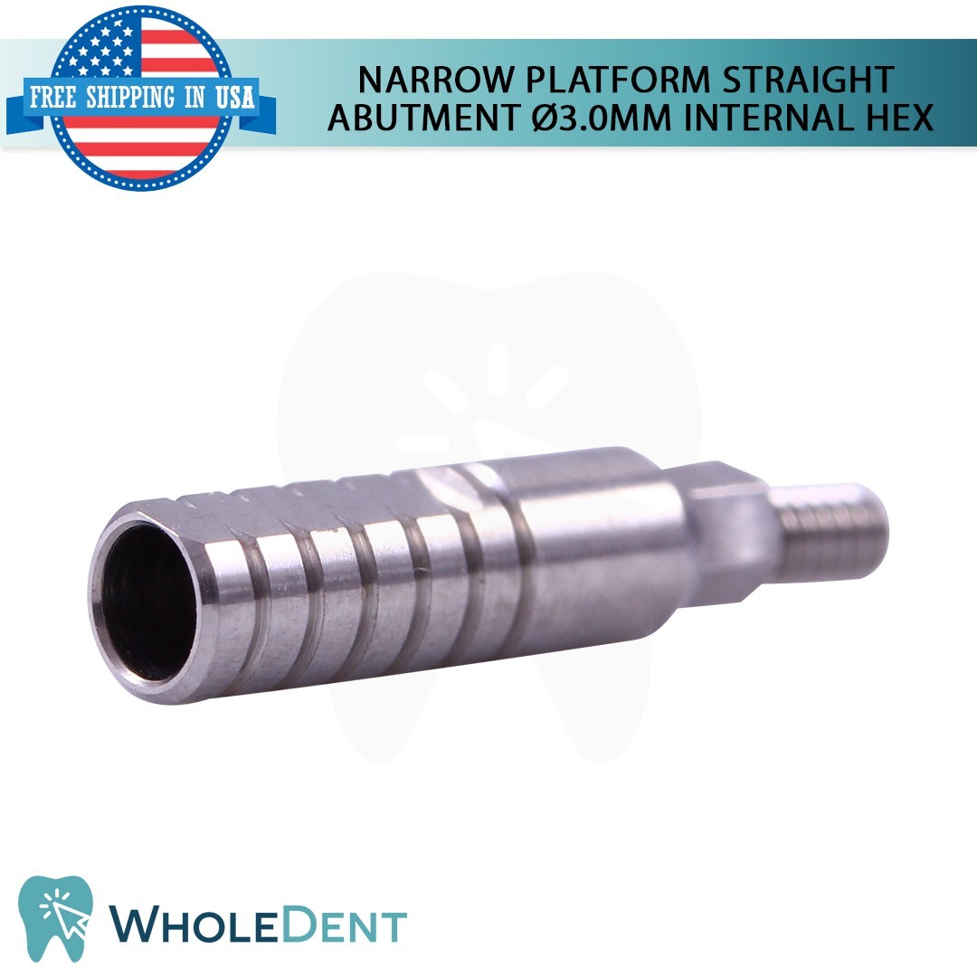 10x Dental Titanium Straight Prosthetic 9.0mm Slim Platform Int Hex 2.0mm