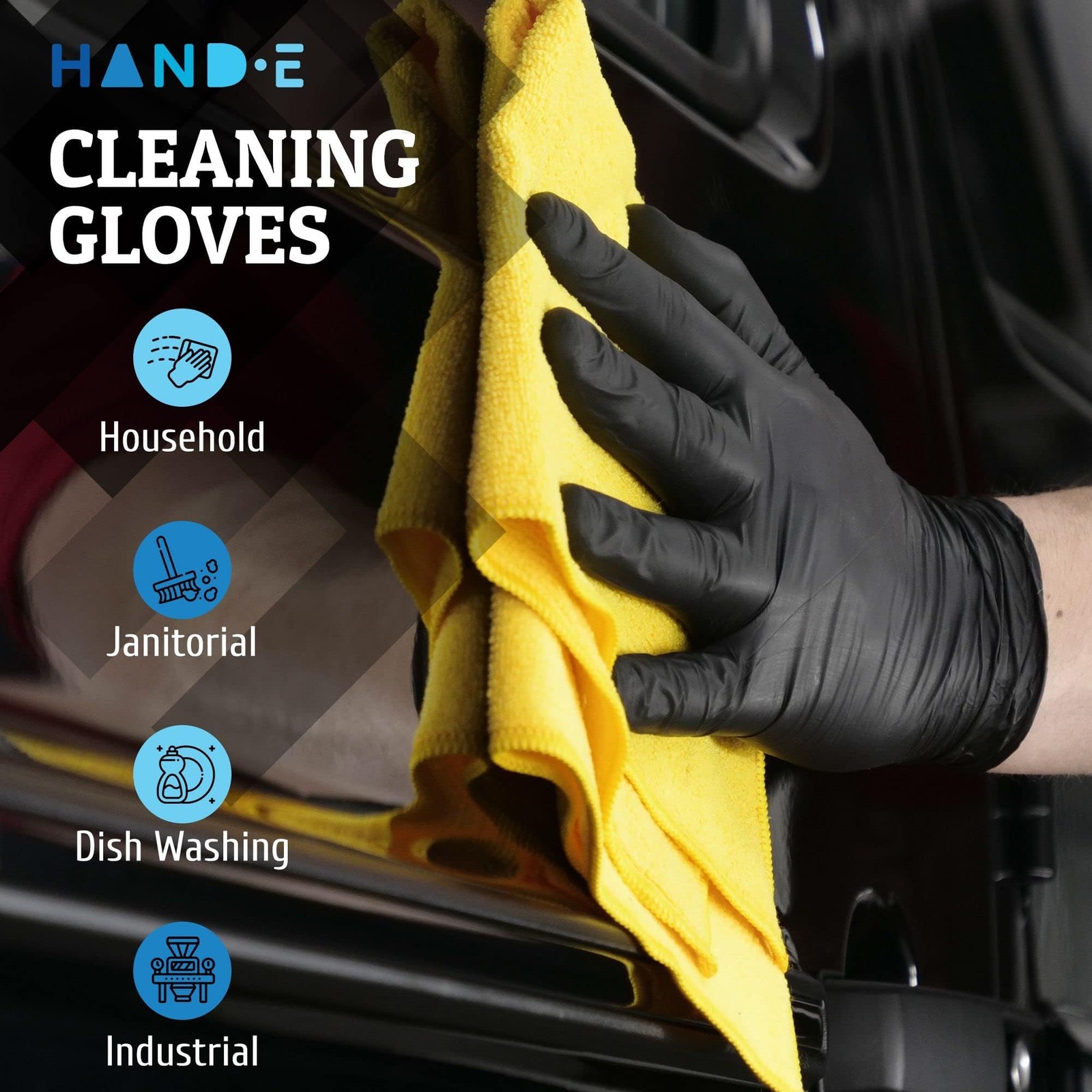 Black Nitrile Disposable Gloves -BBQ, Tattoo, Hair Dye, Cooking, Mechanic Glo…