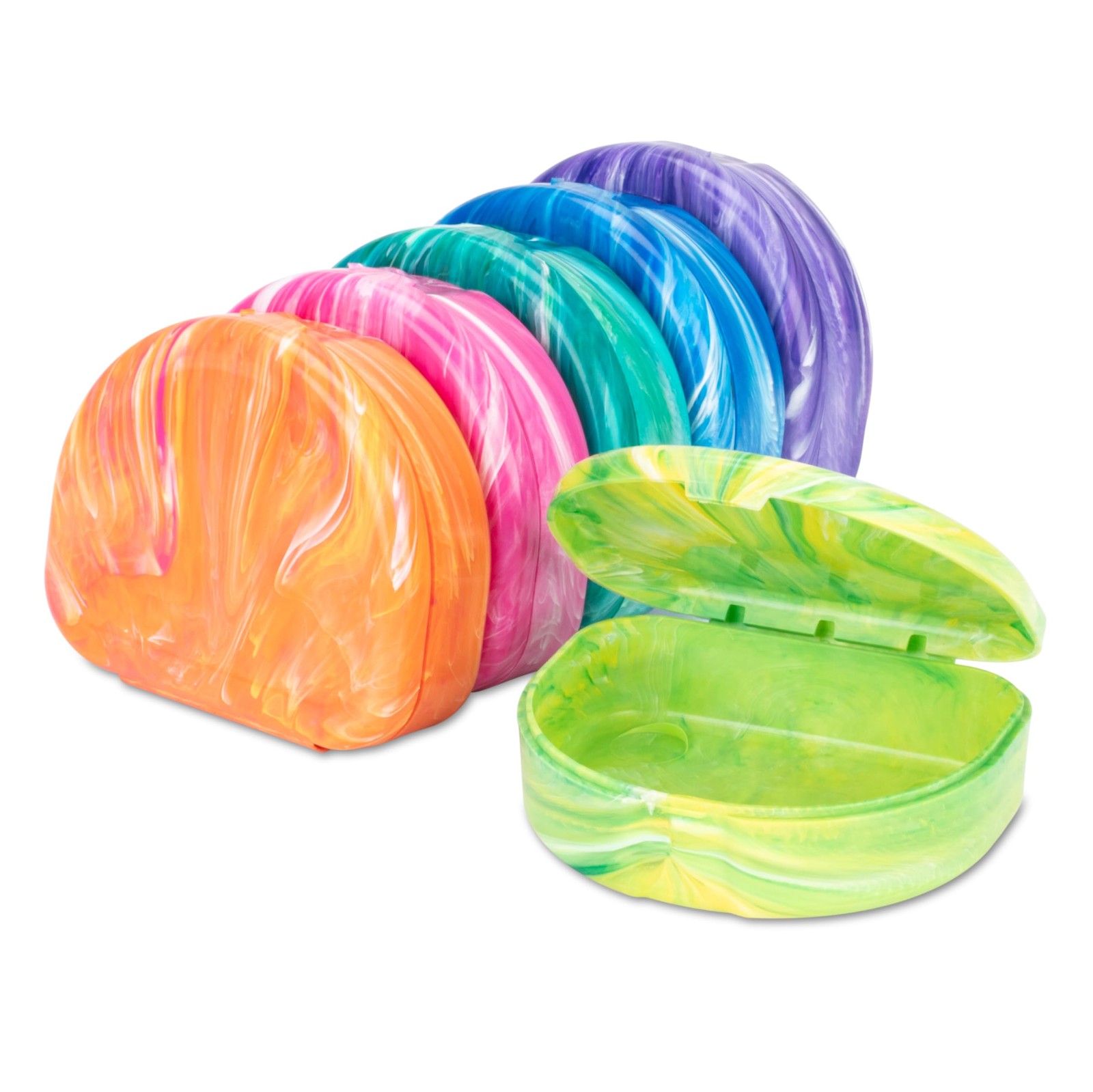 Practicon Brights Marble Retainer Cases, Clear Aligner Case, Dental