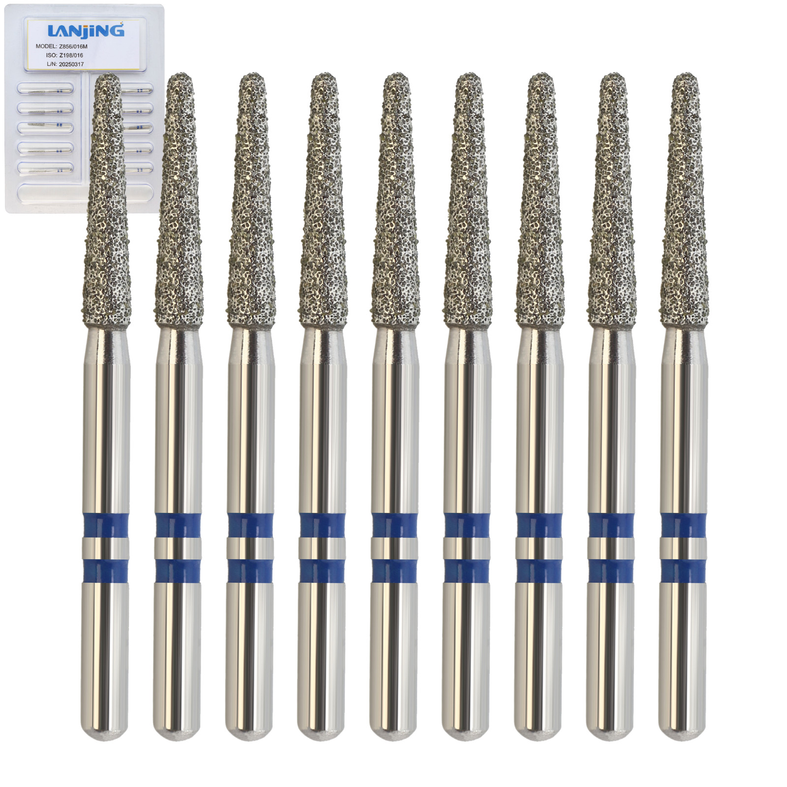 Dental Zirconia Diamond Crown Removal Bur Round End Taper Medium Grit Z856/016M