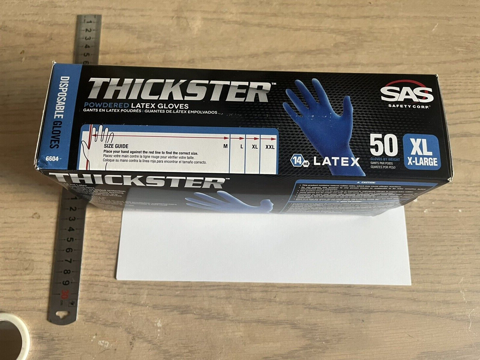 Thickster Ultra Thick Latex Exam Gloves, Blue, 14 mil, 50/Box ,XL X-LARGE