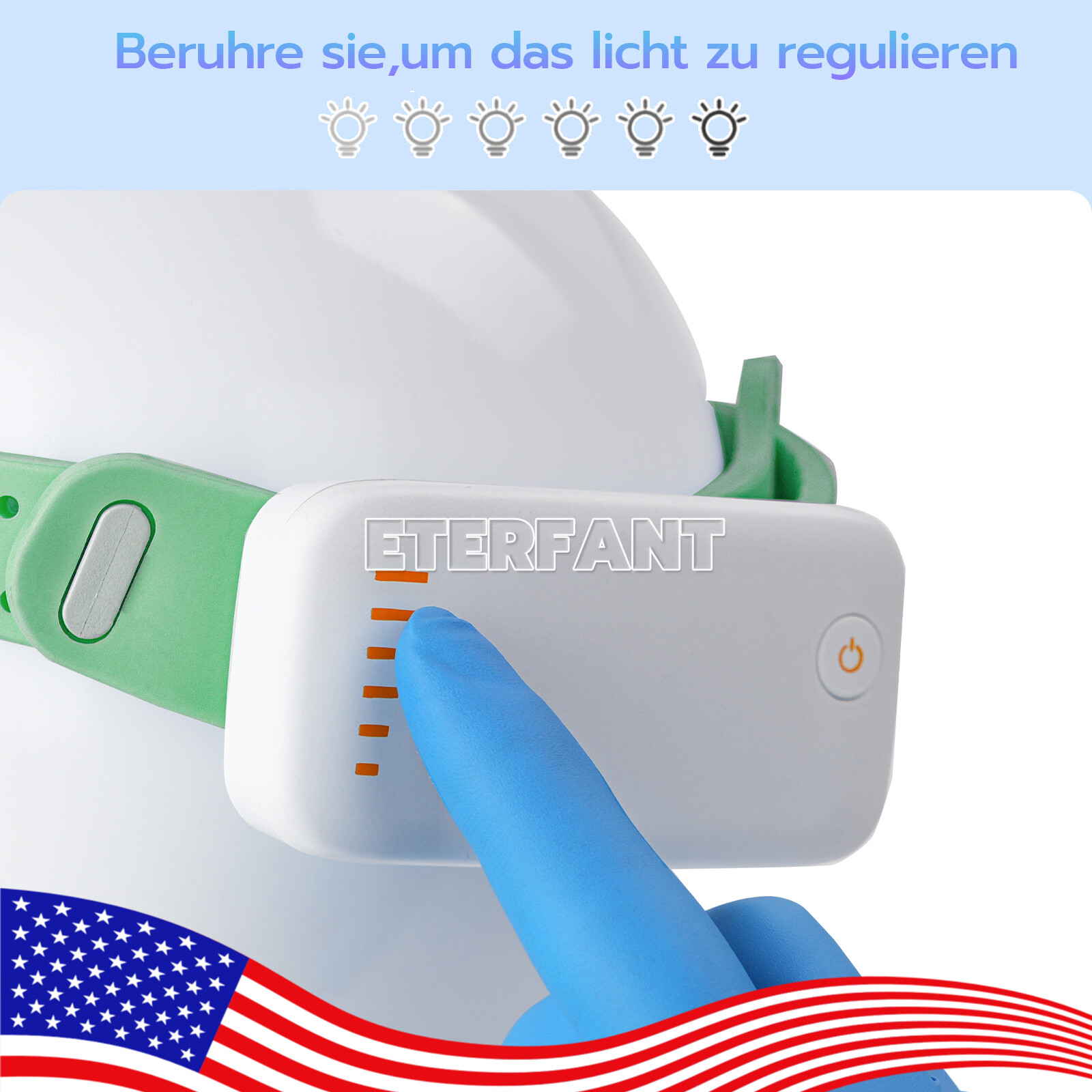 ETERFANT Dental Lightweight Silicone Headlamp Surgery Medical 5W LED Green