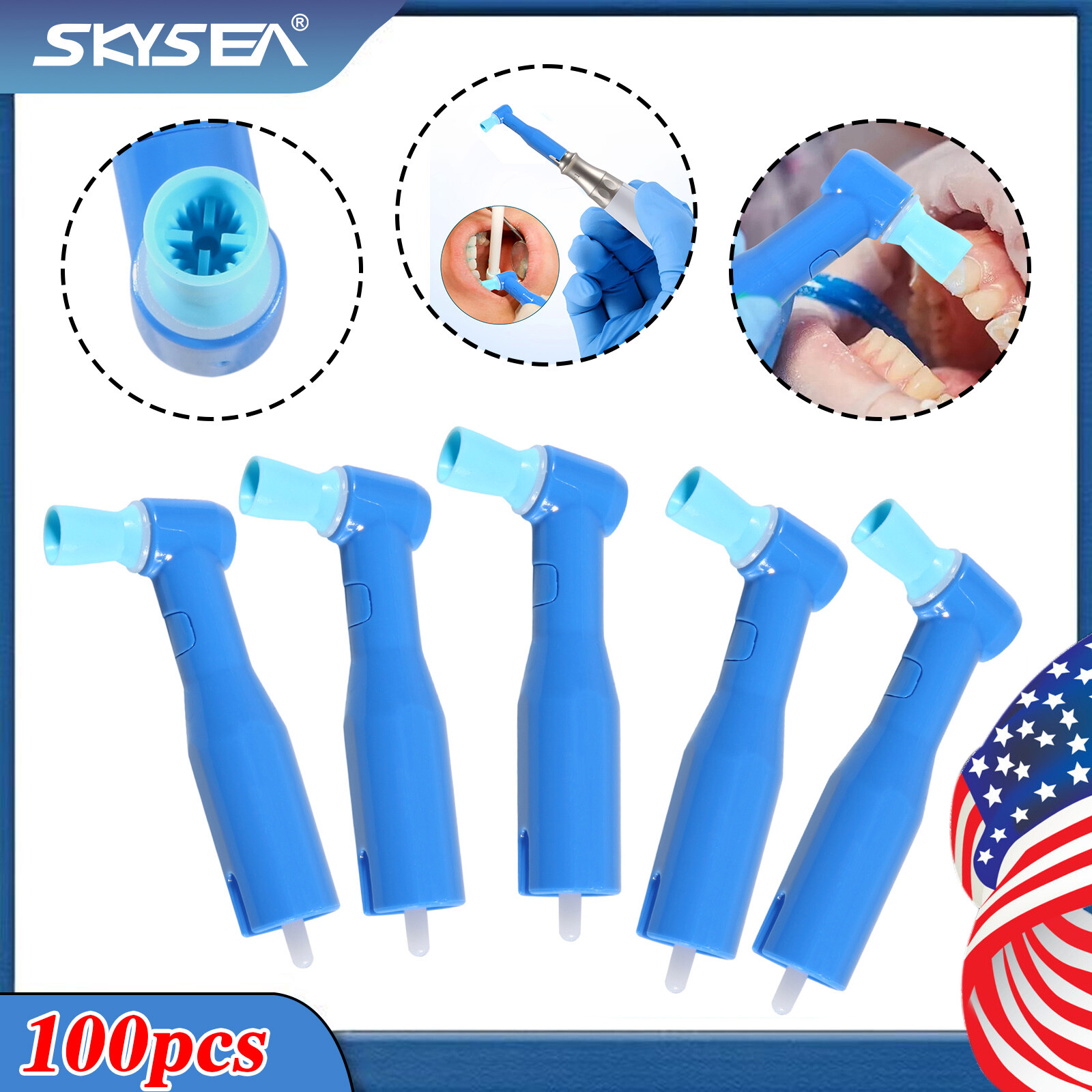 100 Dental Prophy Angles Firm Cup, Disposable & Latex Free, Premium Quality 105°