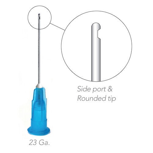 Endo Irrigation Needle Tips Side Port Needle Tip, 23 Gauge, 100/Box, Blue
