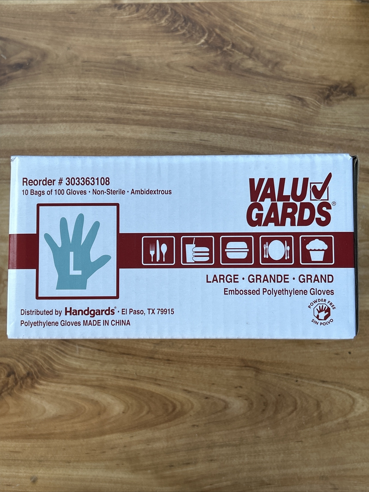 ValuGards Embossed Poly Clear Large Disposable Gloves -1000