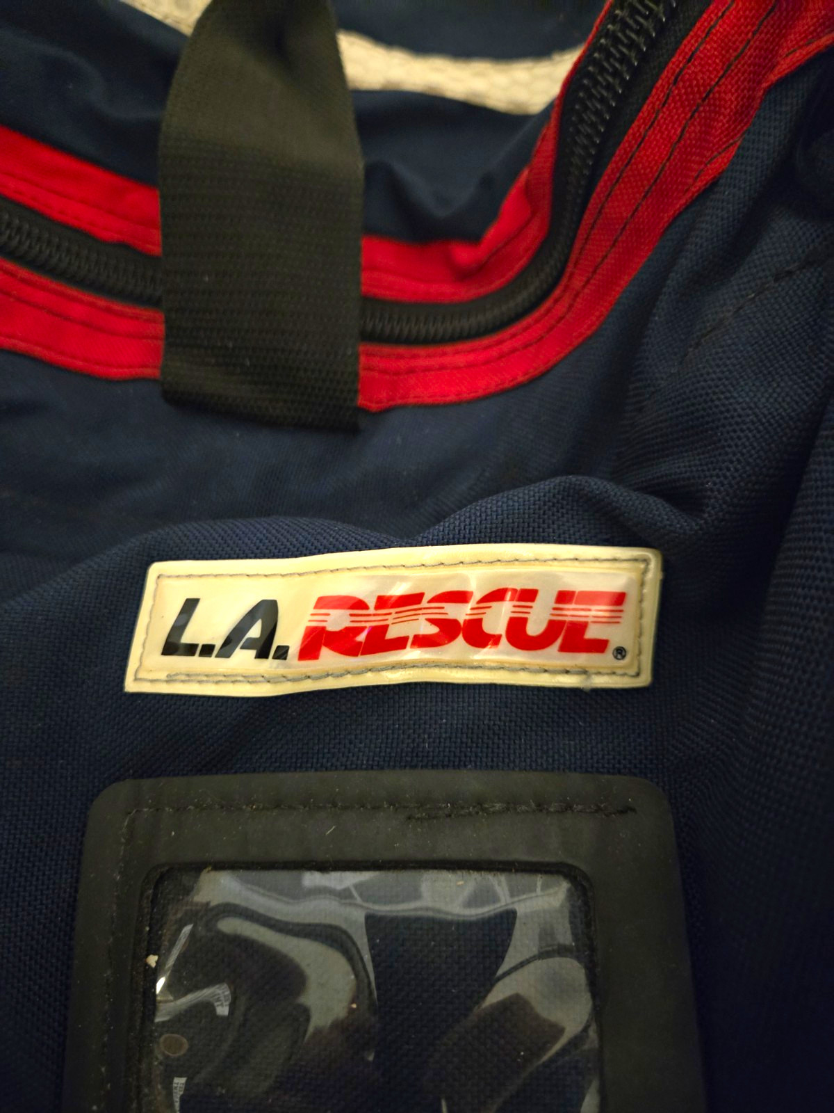 L.A. Rescue EMS/Trauma First Aid Gear Duffel Bag Blue/Red Multiple Zip Pockets