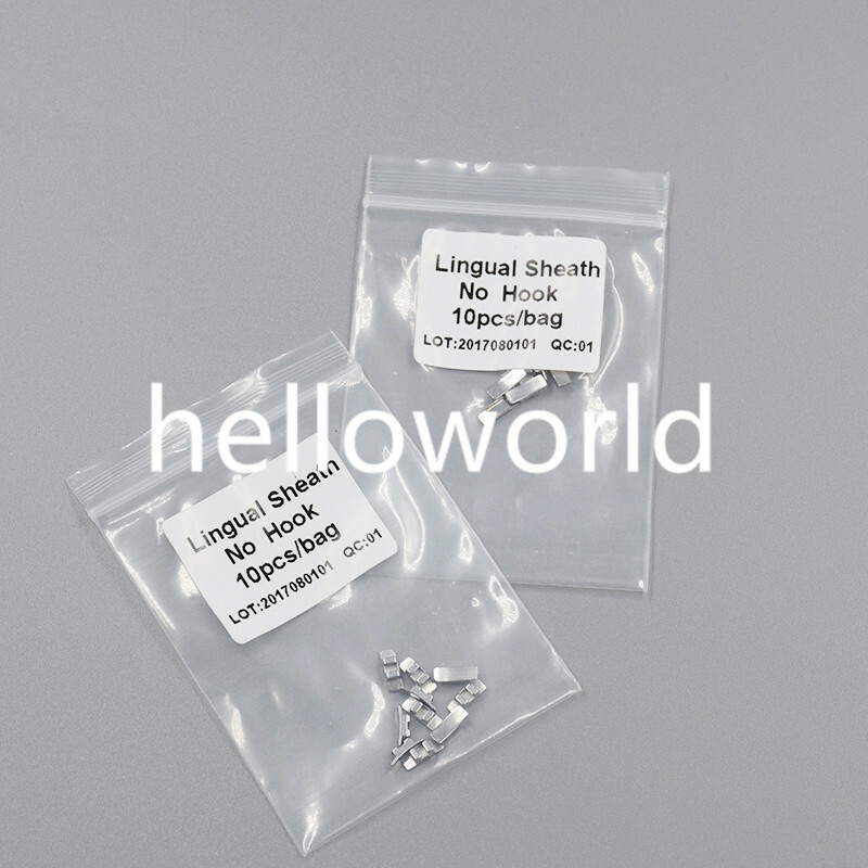 5 Packs New Orthodontic Accessory Dental Metal Lingual Sheath No Hook Bondable