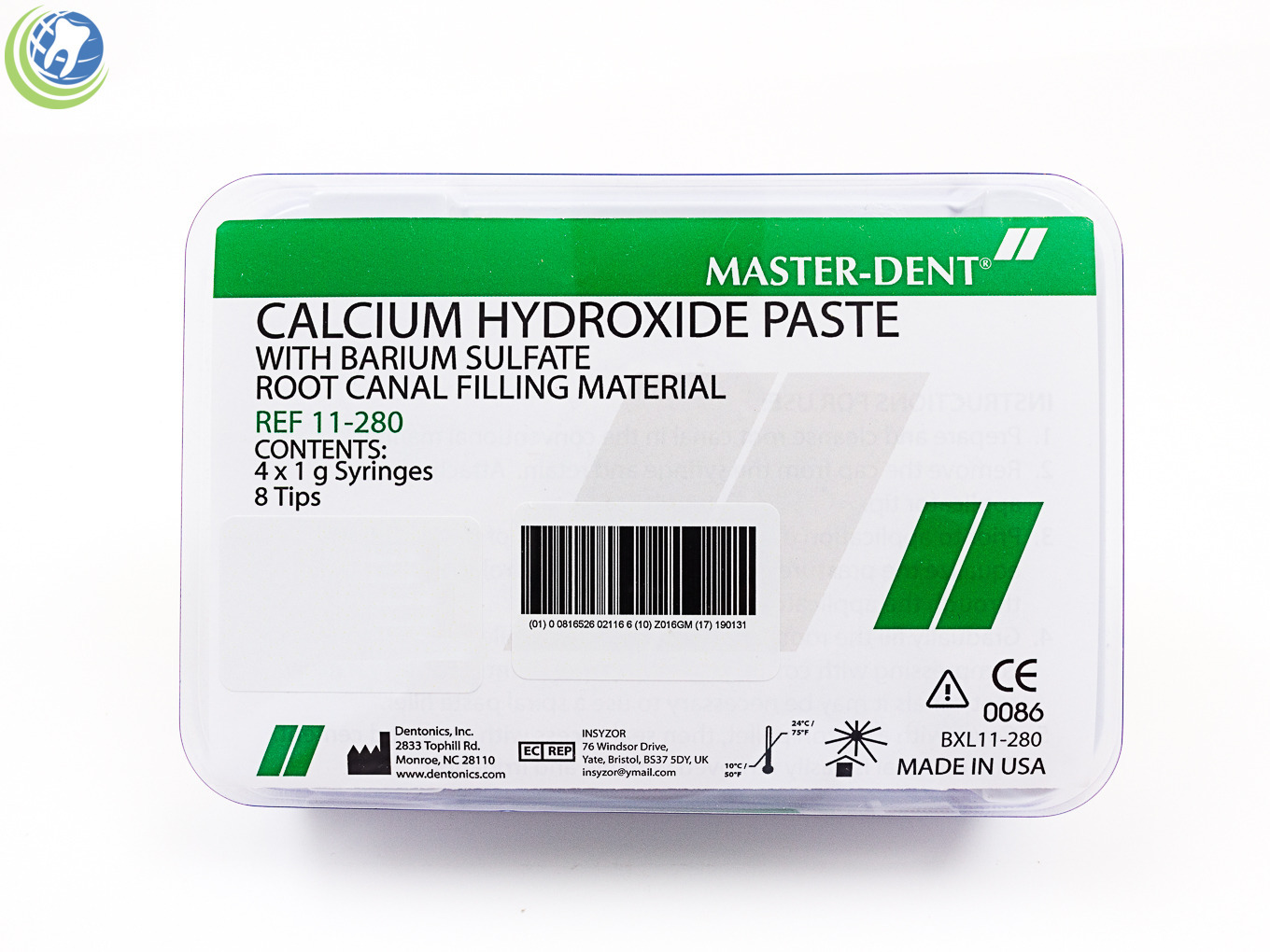 Dental Calcium Hydroxide Paste Root Canal Barium Filling Material 4x1g Syringes