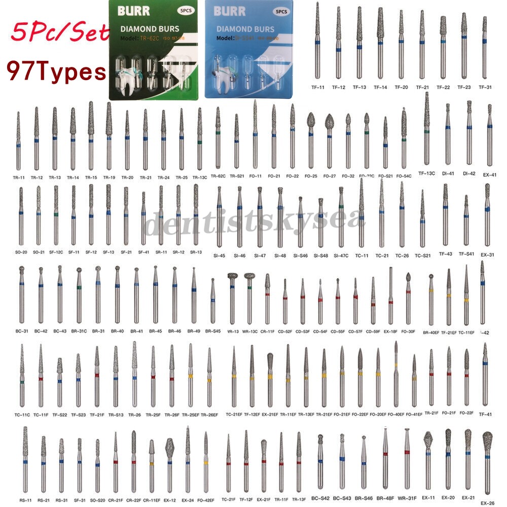 10PCS Dental Diamond Burs FG Tooth Drill for High Speed Handpiece FG 1.6mm OR