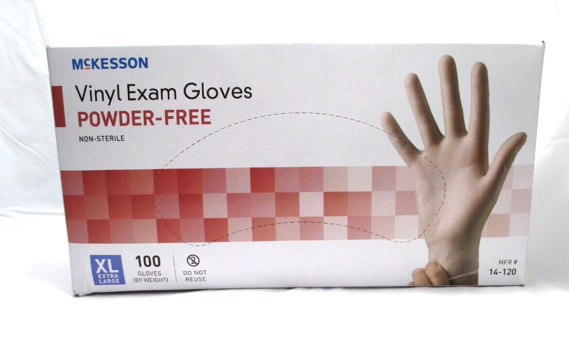 VINYL Exam Glove X-Large Clear 100 Count POWDER FREE BRAND NEW