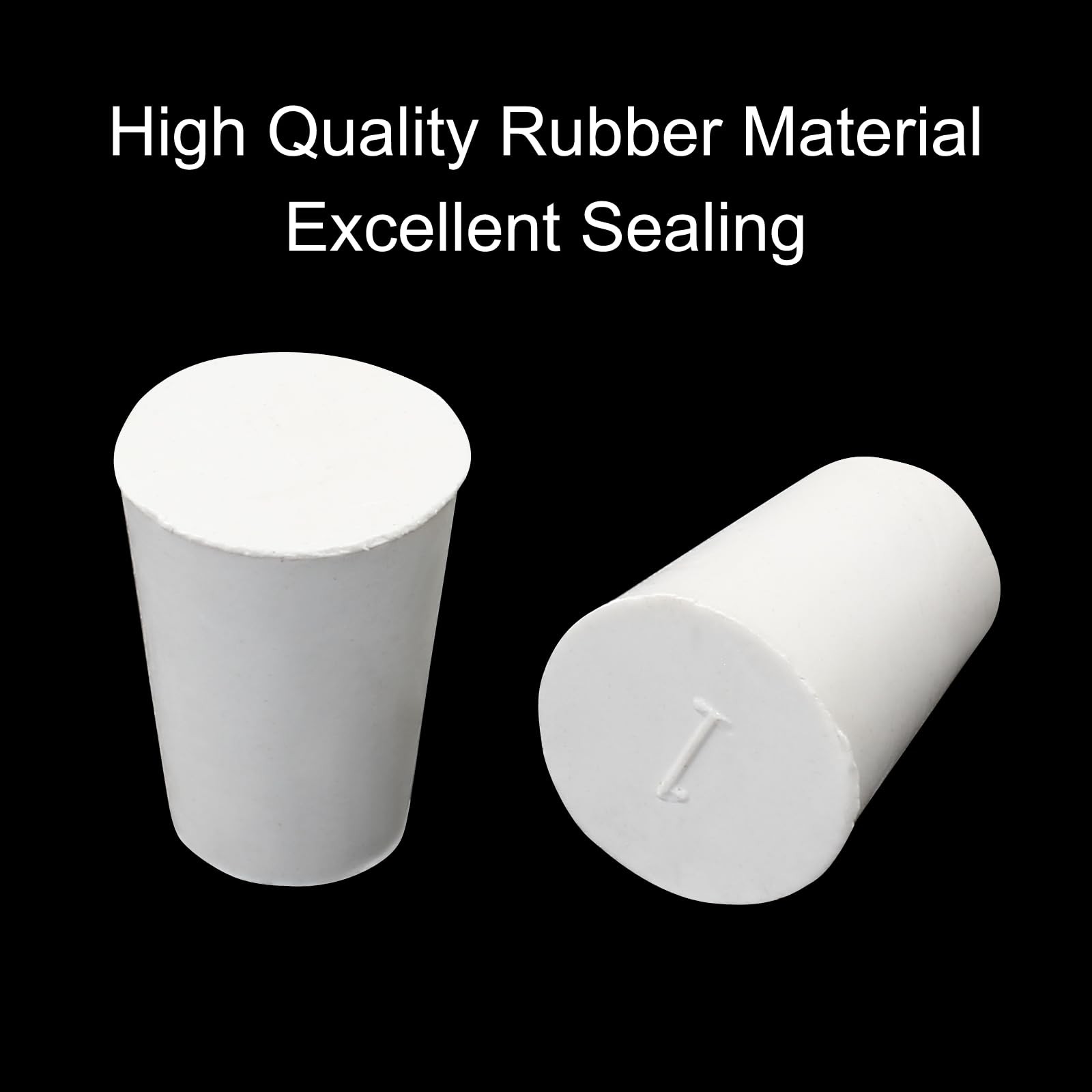12 Pack Size 1 Solid Rubber Stoppers, Tapered Lab Seal Tube Stopper Plug, 19x…