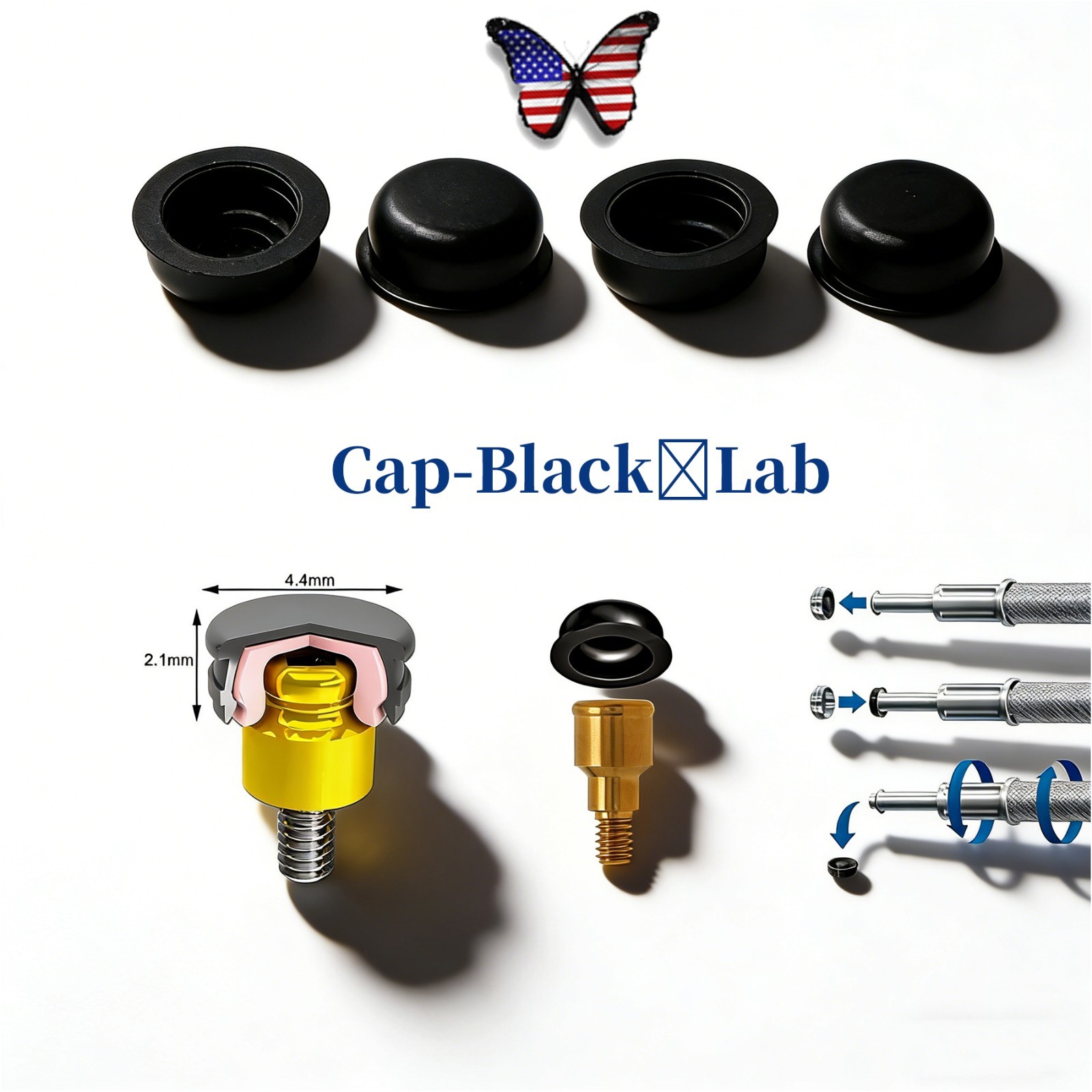 Replacement Metal Housing & Lab Processing Cap Inserts Assembly Fit Zest Locator
