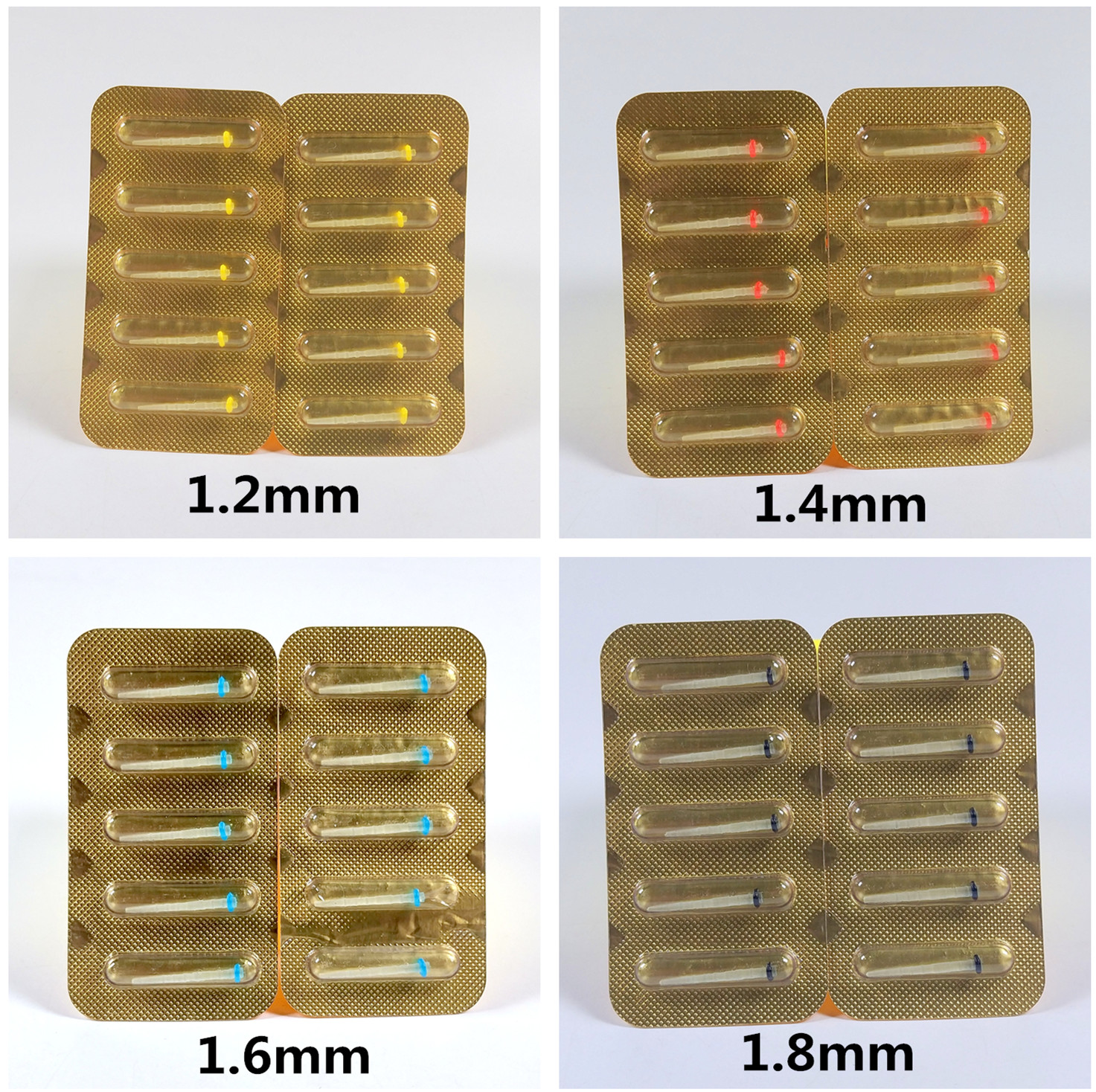 50Pcs Dental Quartz Glass Screw Straight Fiber Post Resin 1.0-1.8mm Blister Card