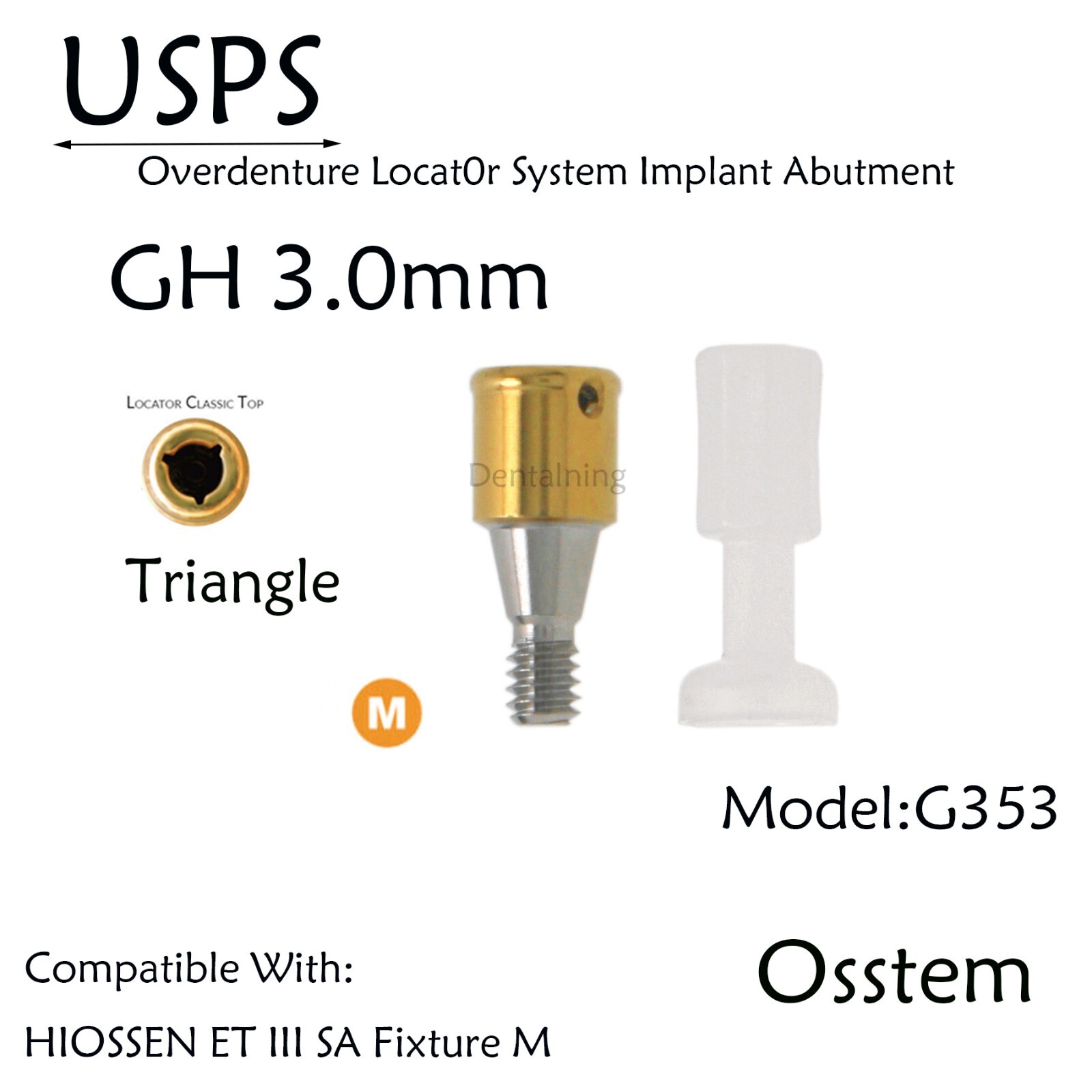 Hiossen Implant system Locator Abutments 3.5mm Dia/1-6.0mm GH Straight Tapered