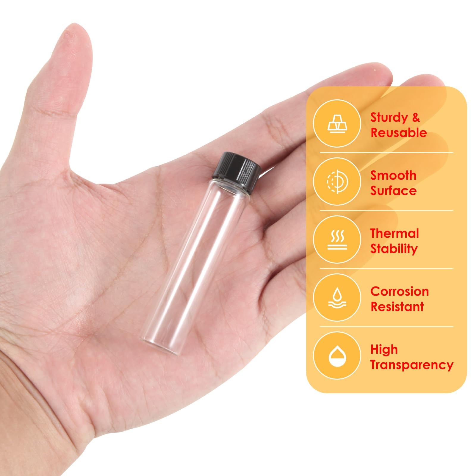 7ml Clear Glass Vials with Screw Caps and Plastic Stoppers, 2 Dram Transparen…