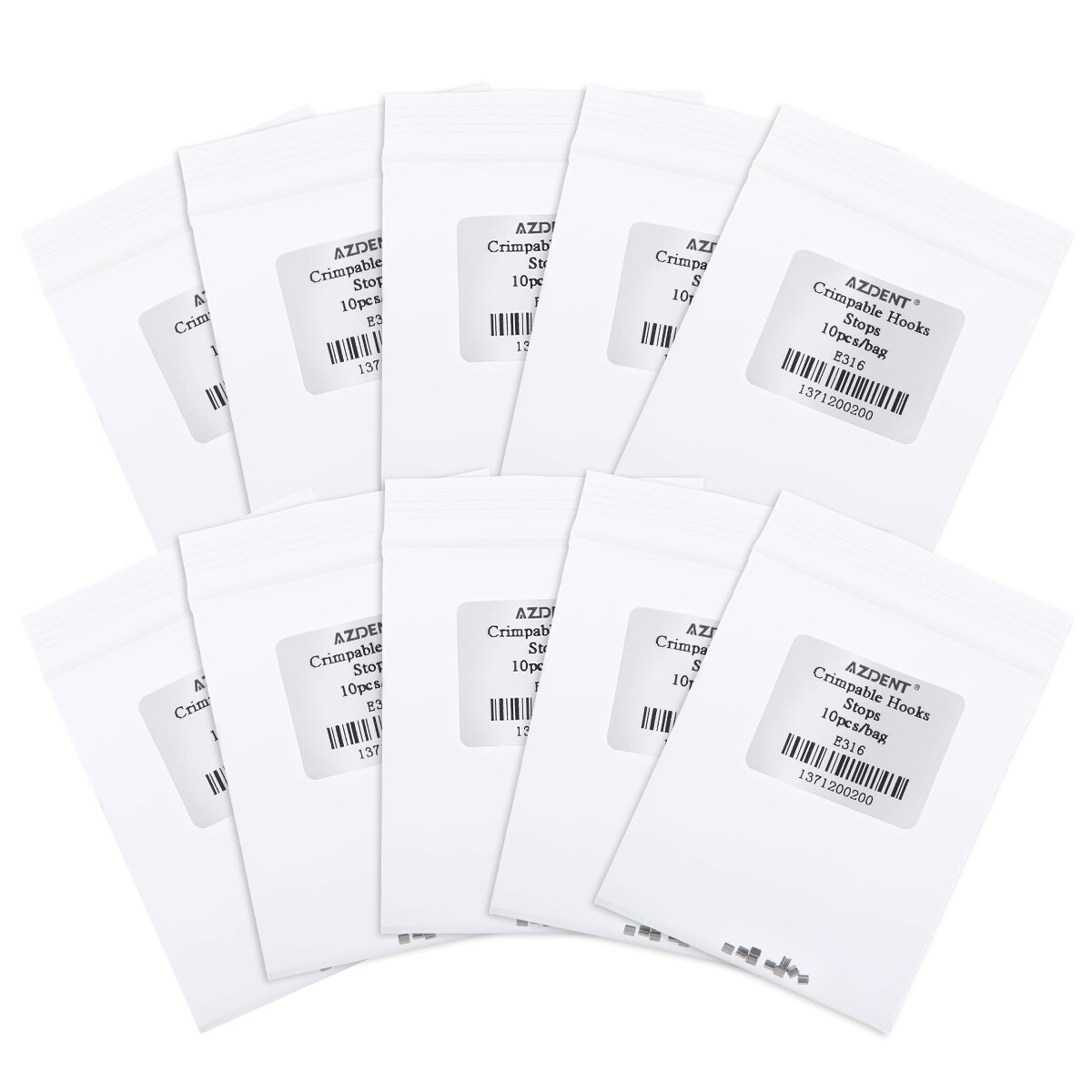 100pcs AZDENT Dental Orthodontic Crimpable Hooks Stops Type 10pcs/pack
