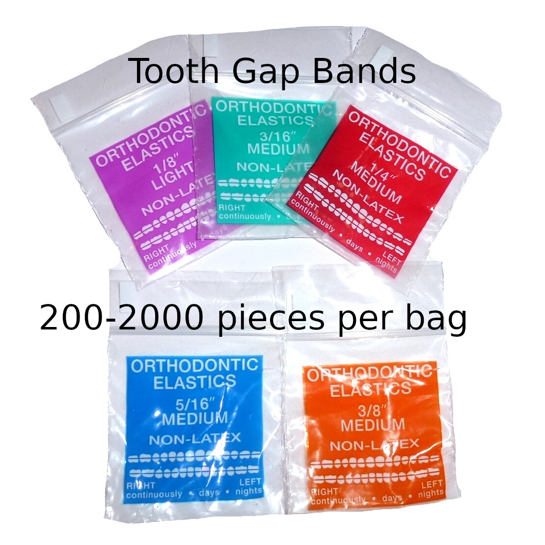 ~ TOOTH GAP teeth rubber BANDS orthodontic NON latex ELASTIC~USA MADE SOLD
