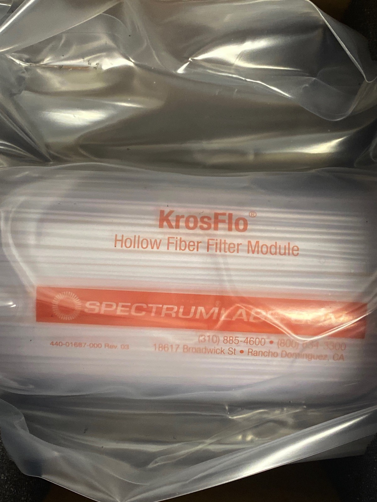 REPLIGEN KrosFlo Hollow Fiber Filter Module 20cm 300kD 1mmID mPES K02-E300-10N