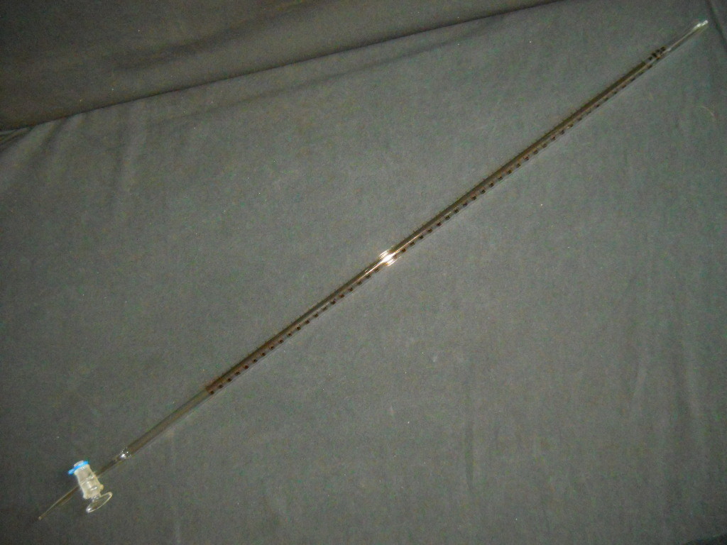 Lab Safety Supply 50mL Grade A Burette with 2mm Glass Stopcock (32″ Long)
