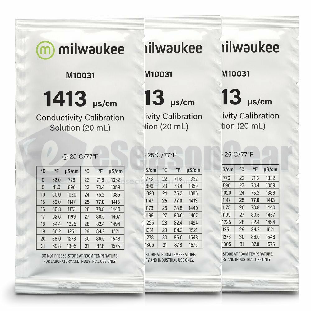 3x 20ml 1413 us/cm EC Conductivity Solution milwaukee/m10031/hanna/hi70031