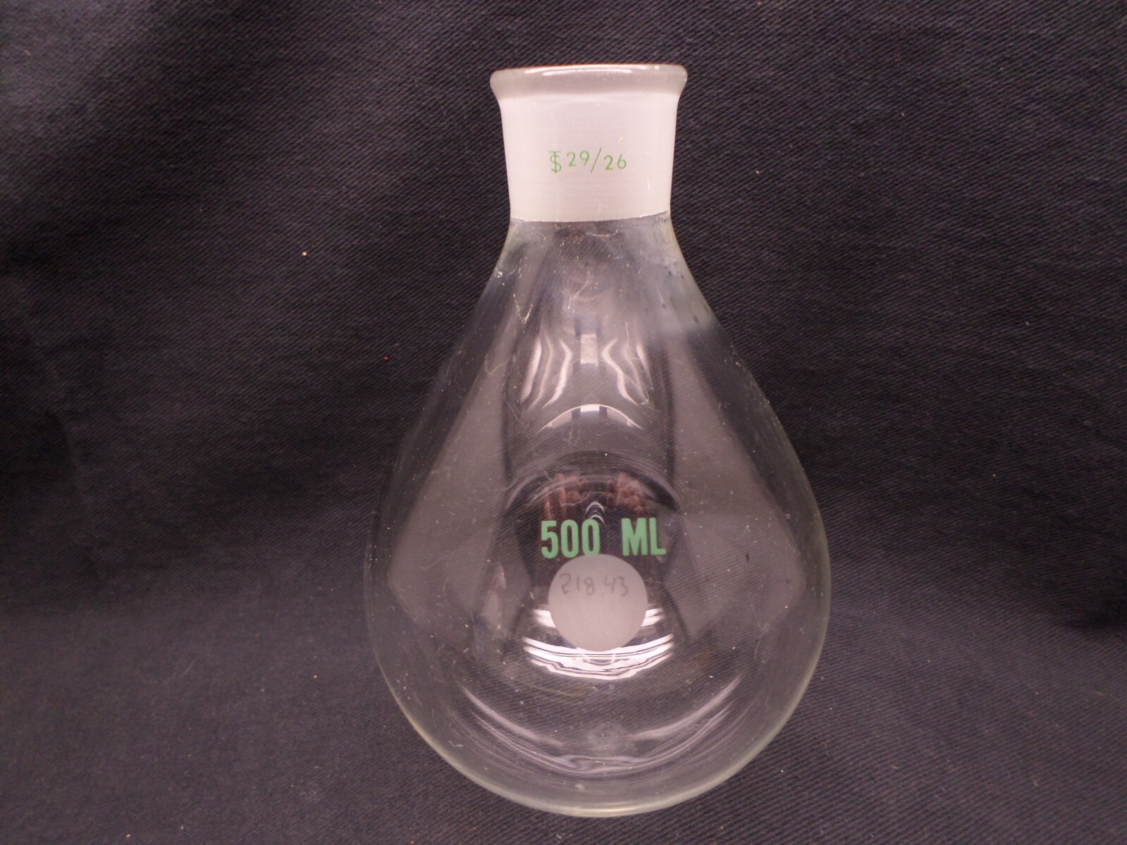 CHEMGLASS 500mL 29/26 Round Bottom Glass Recovery Evaporating Flask CG-1512-31
