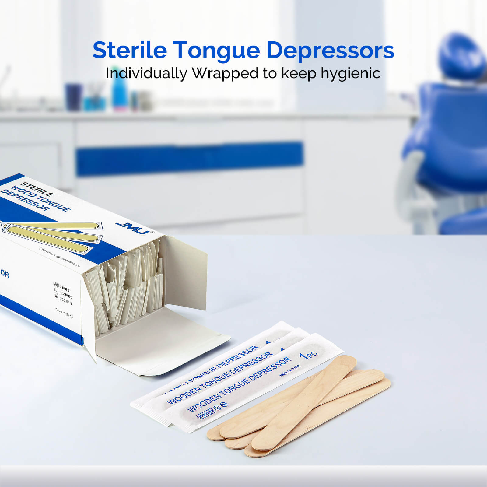JMU Sterile Wooden Tongue Depressors 6» Senior Craft Tattoo Sticks 100-5000pcs