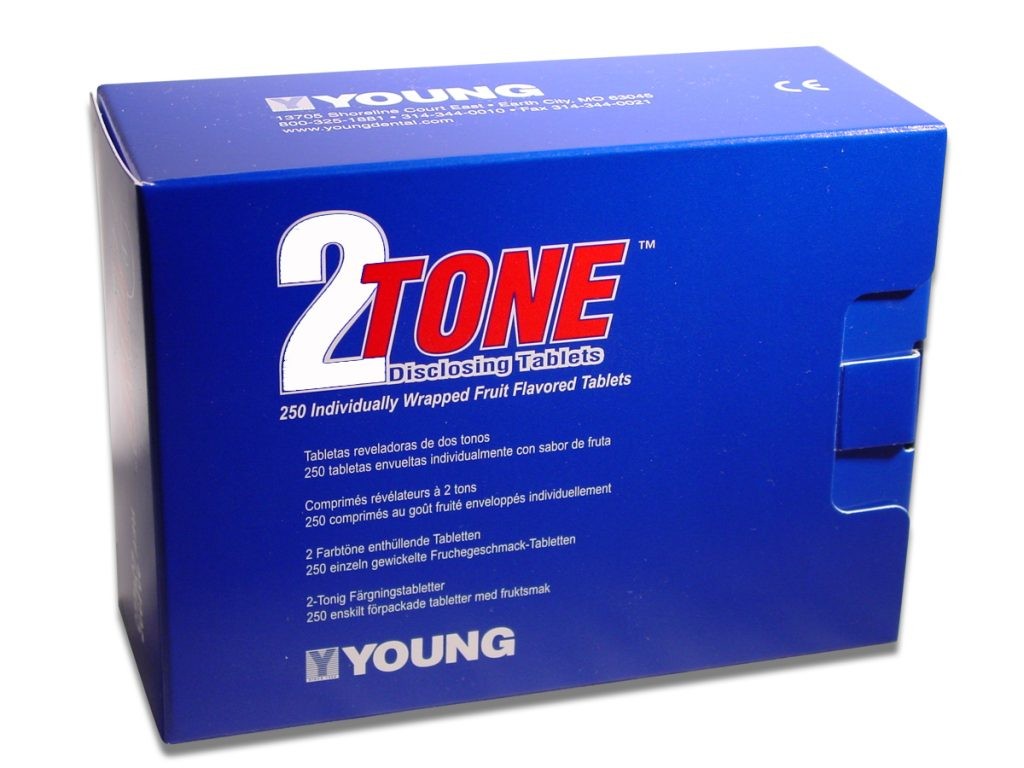 Young Dental 234225 2-Tone Disclosing Agent Tablets 250/Pk EXP Sep 2026