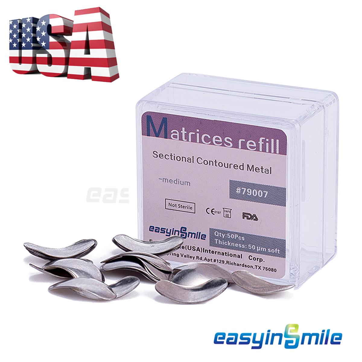 Dental Matrix Bands 50μm Tooth Interproximal Sectional Contoured Metal Matrices