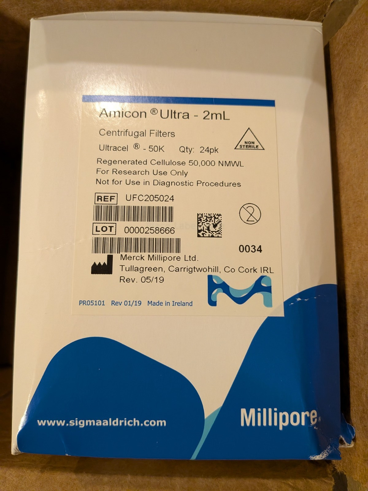Millipore Amicon Ultra-2mL Centrifugal Filter Ultracel 50K UFC205024