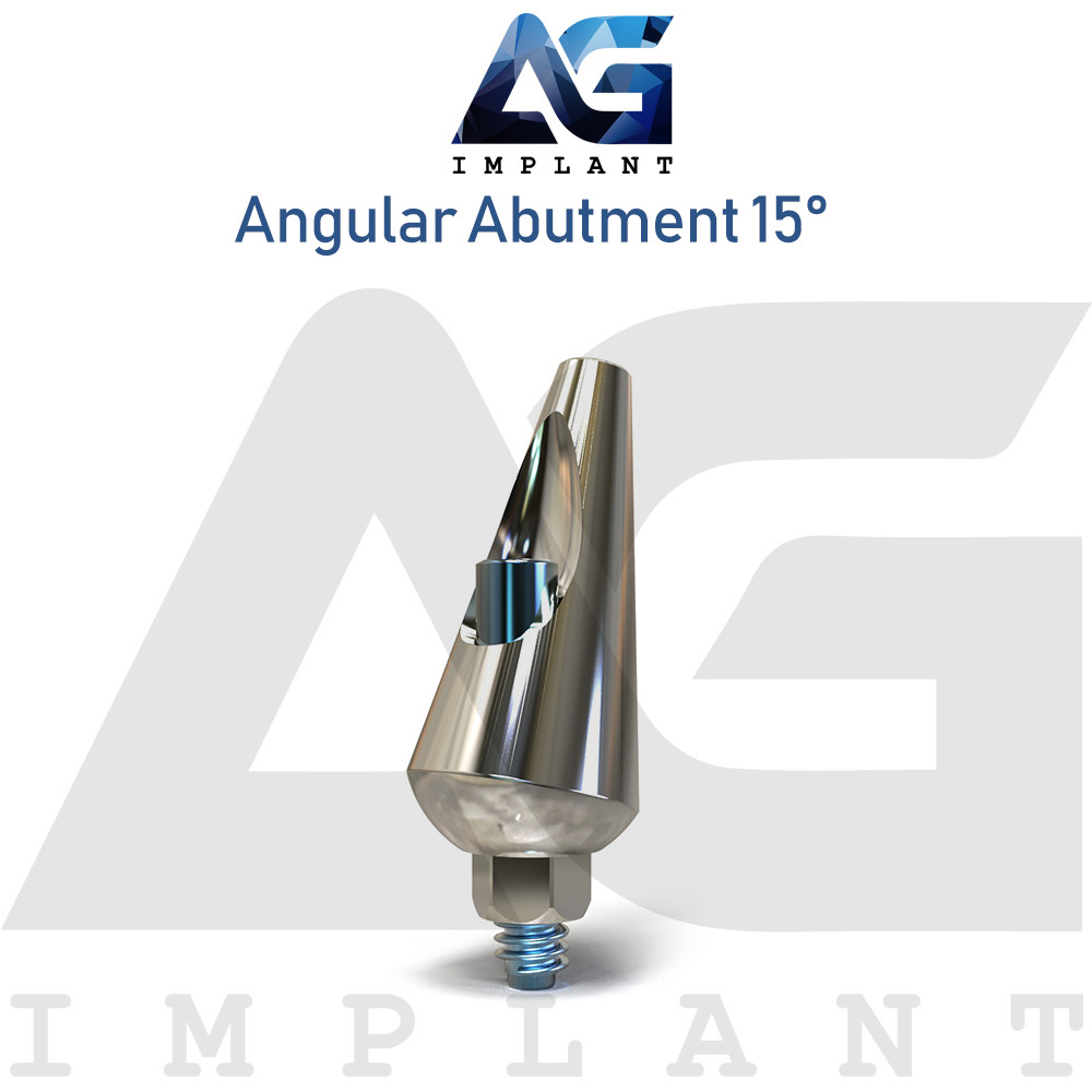 10 Angular Abutment 15° Aesthetic Titanium For Dental Hexagon 2.42mm