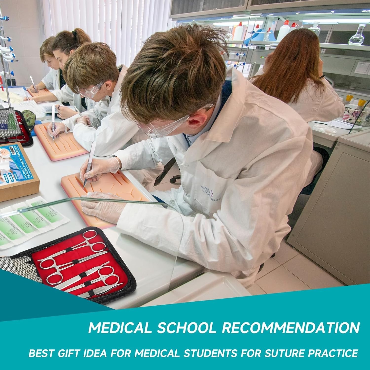Reusable Suture Practice Kit with Realistic Pad – Perfect for Medical Students