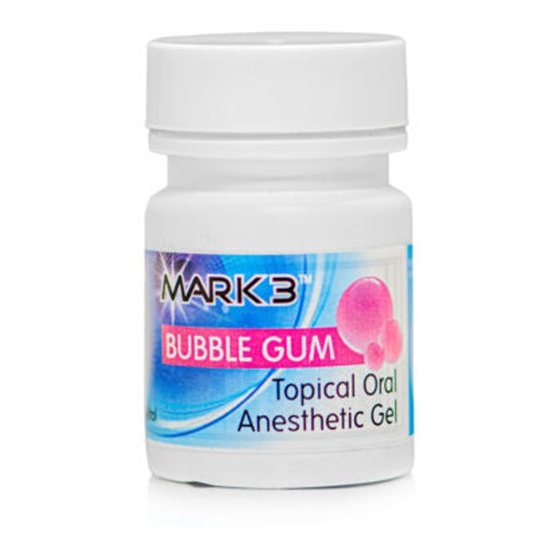 Cargus MARK3 Bubble-Gum Topical Anesthetic Gel (Benzocaine 20%), 1 oz. Jar.