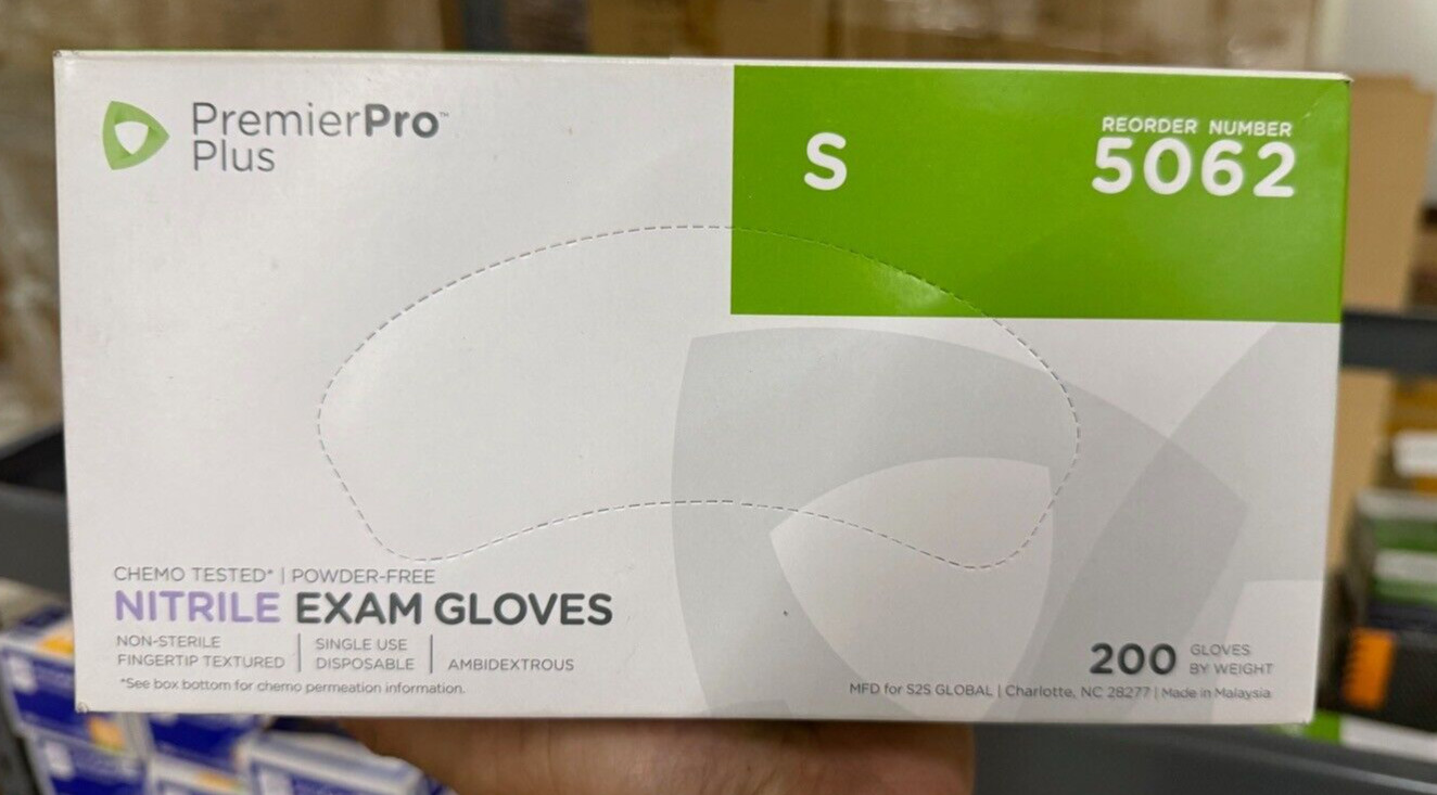 PremierPro Plus 5062 Chemo-Tested Nitrile Exam Gloves Size Small 200 PC