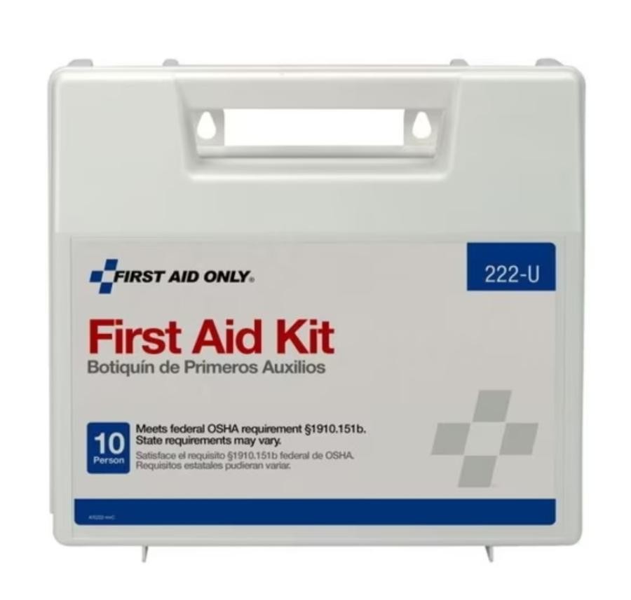 First Aid Only First Aid Kit Portable/Wall Mount 10 Person Case OSHA Compliant 1