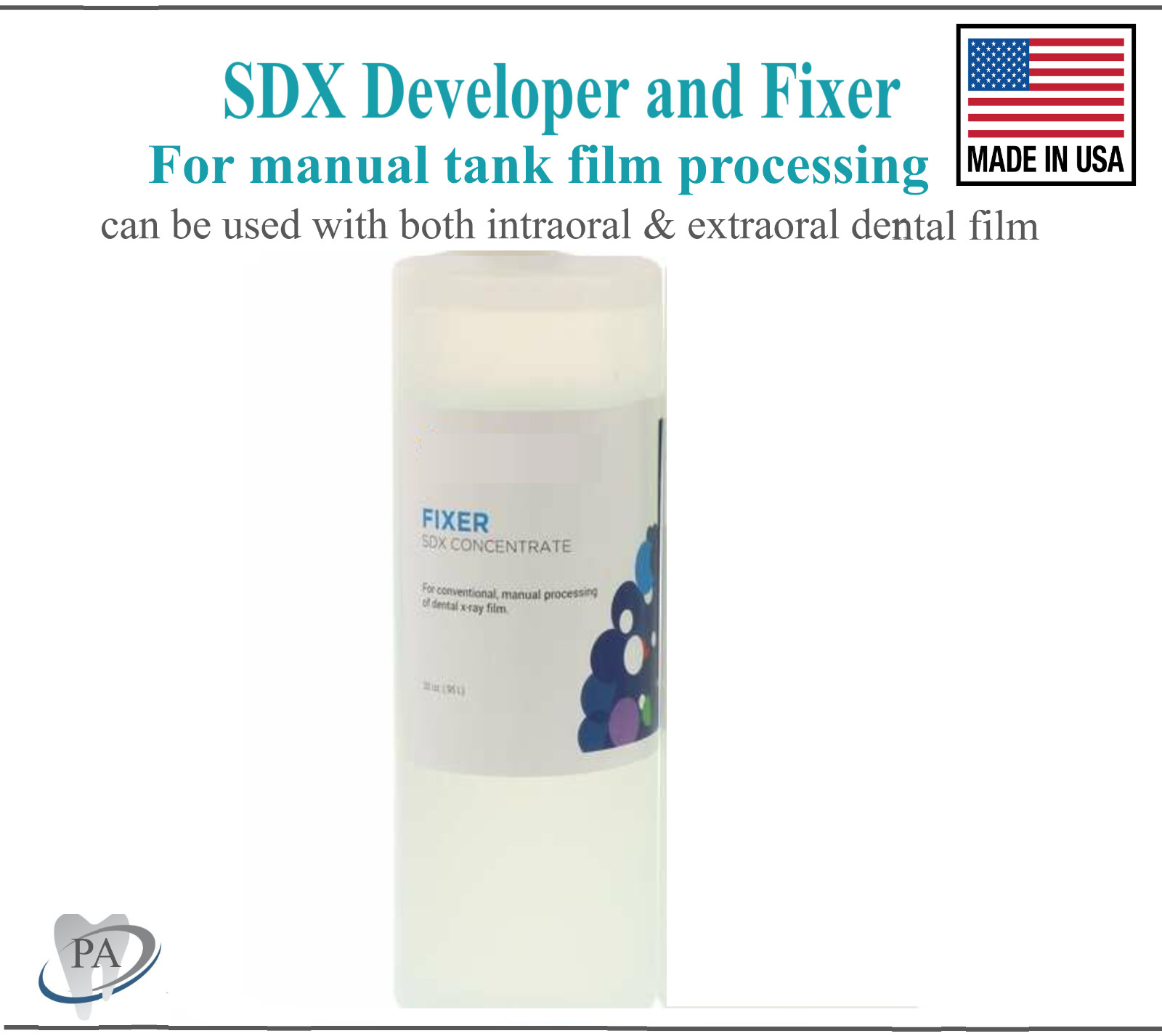 Dental X-Ray SDX Developer and Fixer For Manual Tank film Concentrated Solution