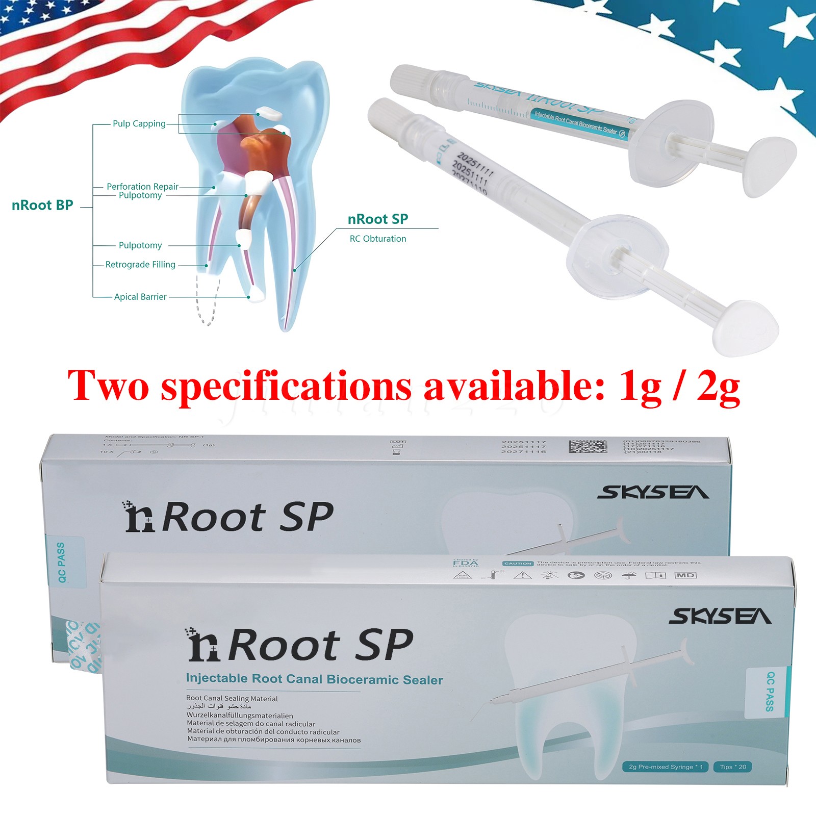 Dental Root canal bioceramic sealer/Repair Root Canal Endo Filling Cement SP 1/2