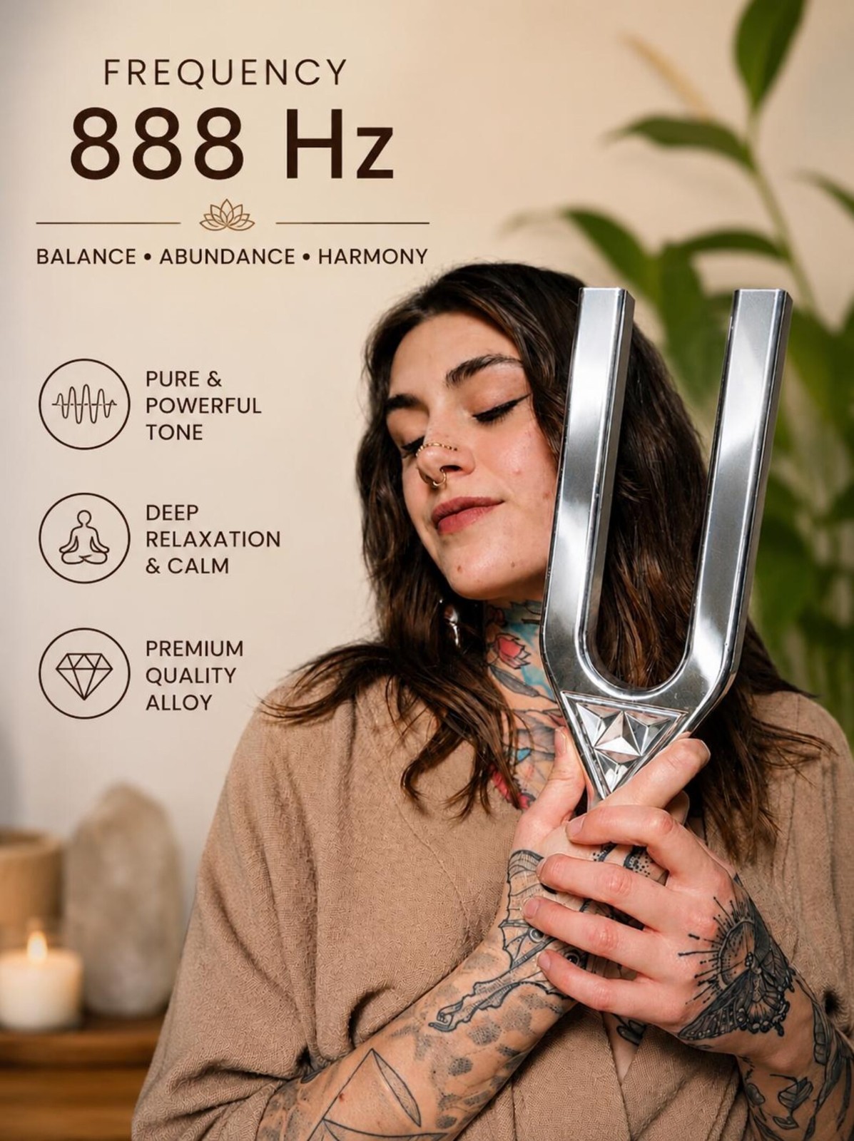 888Hz Handmade Sound Sword – Prosperity, Abundance & Positive Energy Tuning Fork