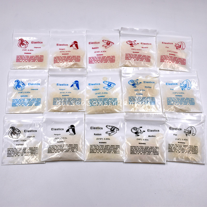 100 Pcs/Pack Dental Orthodontic Rubber Bands Braces Elastics 15 Sizes 3 Forces