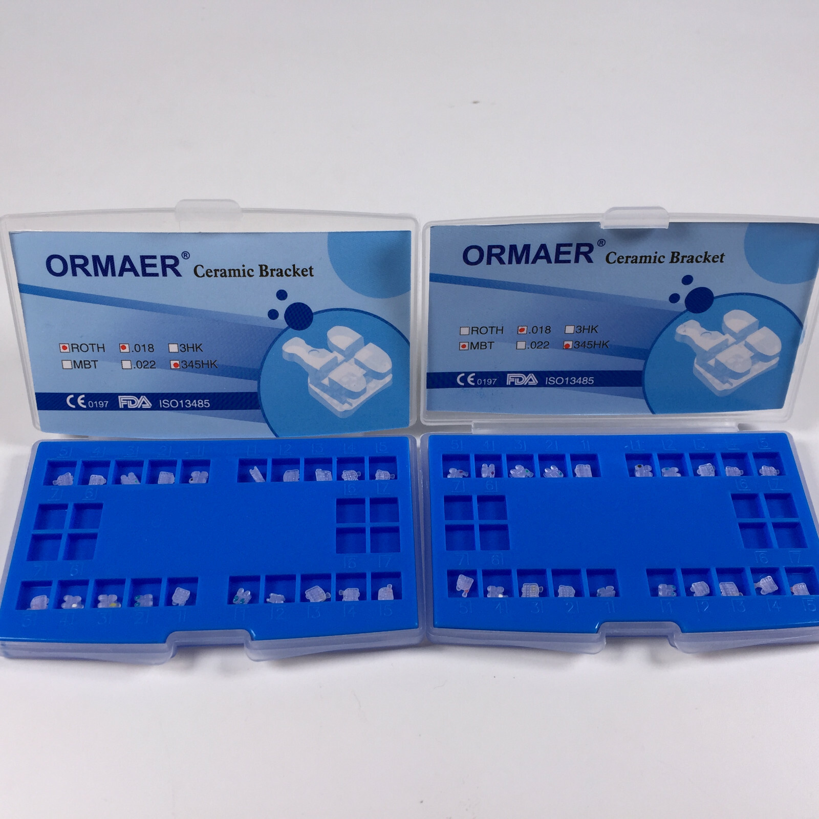 Dental ORMAER New Ceramic Brackets Mini Roth MBT 022/018 Slot Suit 3M Bracket