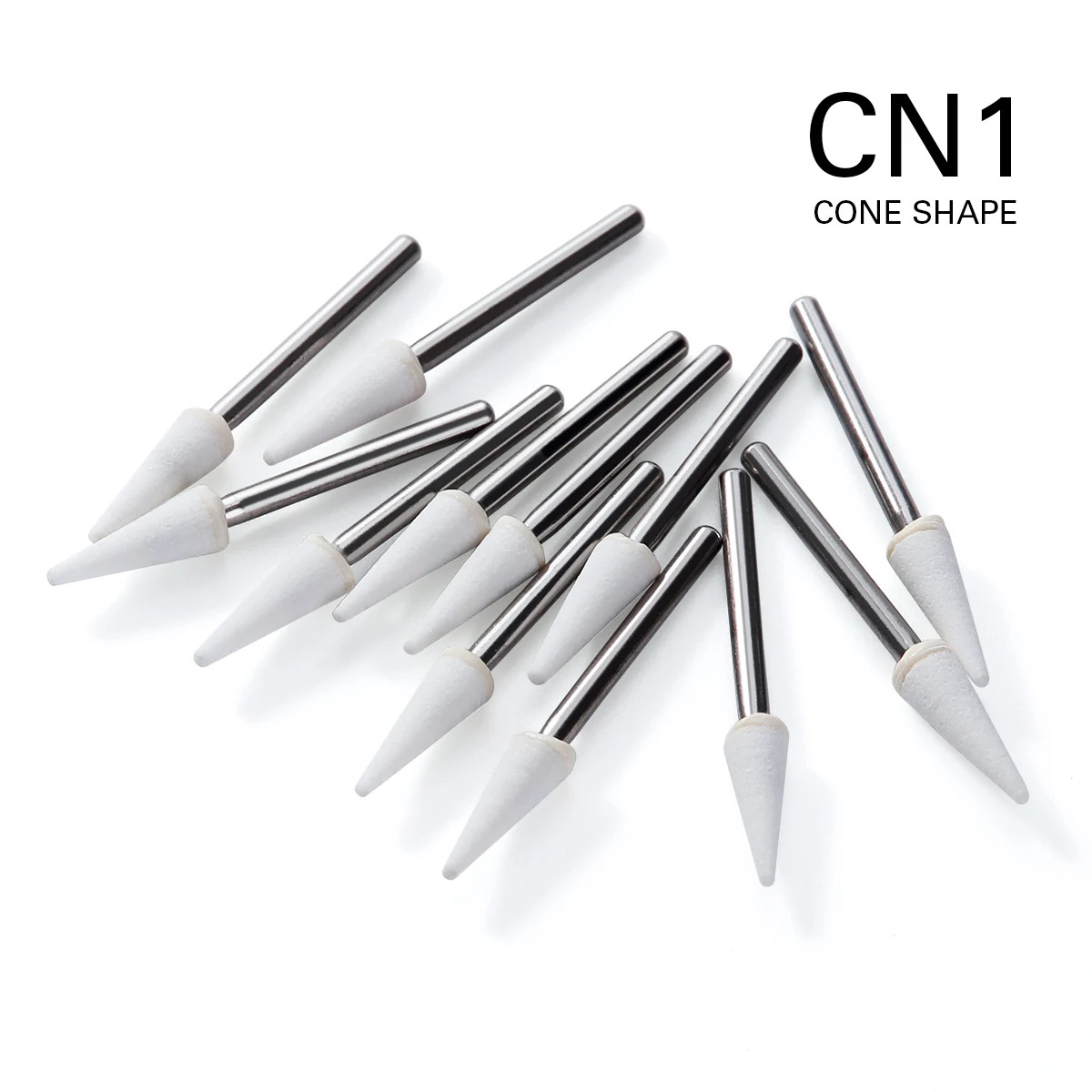 （12Pcs/Box）Dia1.6Mm White Stone Polishing Burs for Finishing Porcelain Enamel &