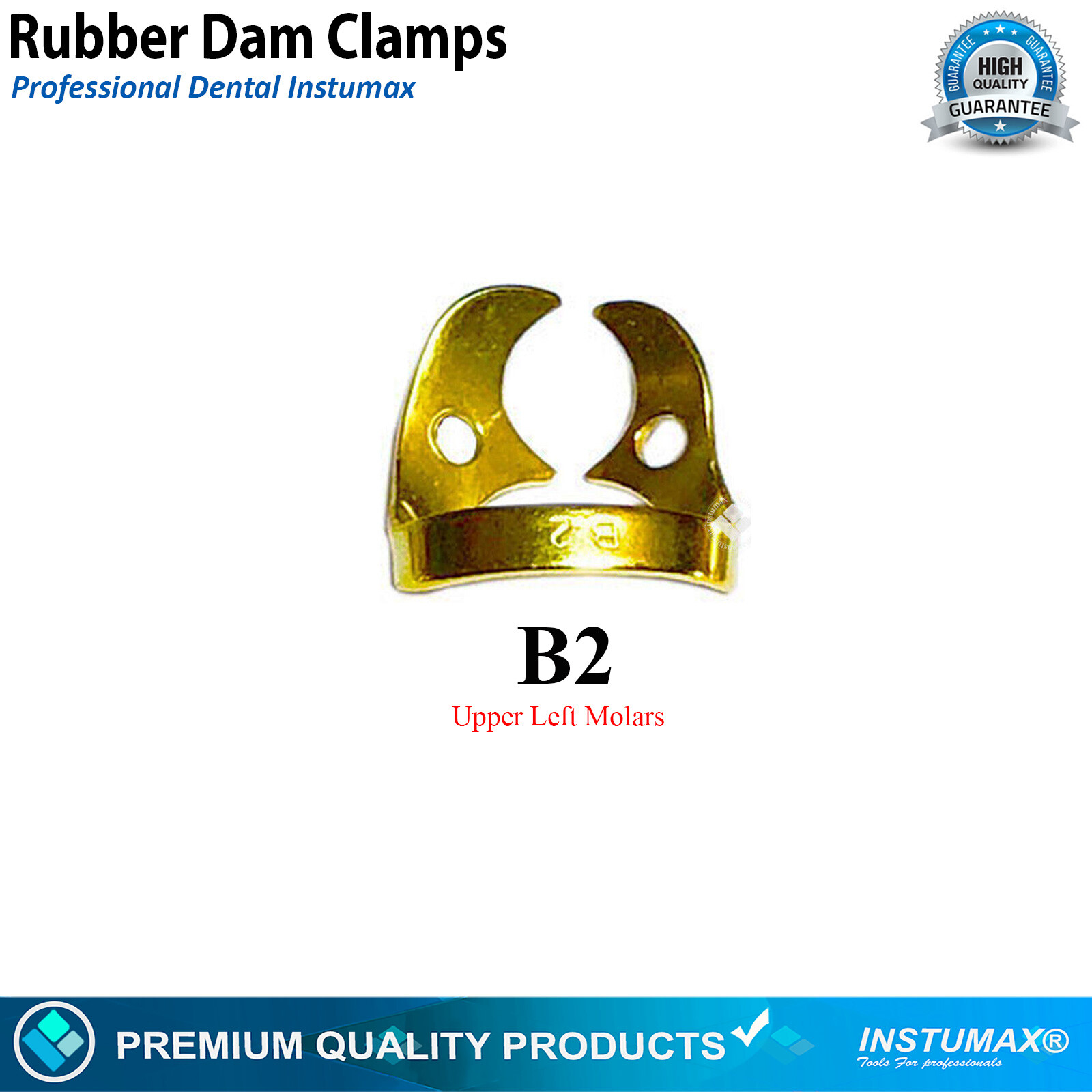 Dental Universal Bicuspids Premolar Brinker Tissue Clamps for Rubber Dam Use